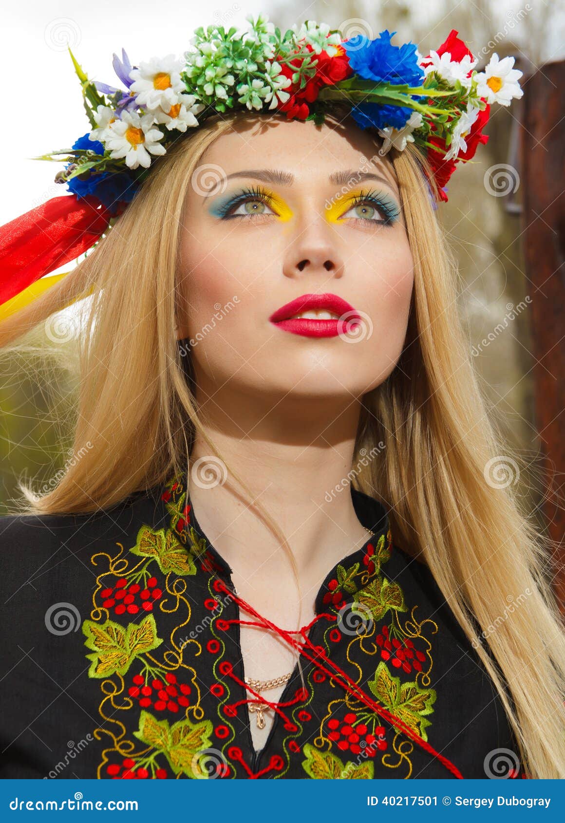 Beautiful Girl In Ukrainian National Dress Posing Stock Image Image