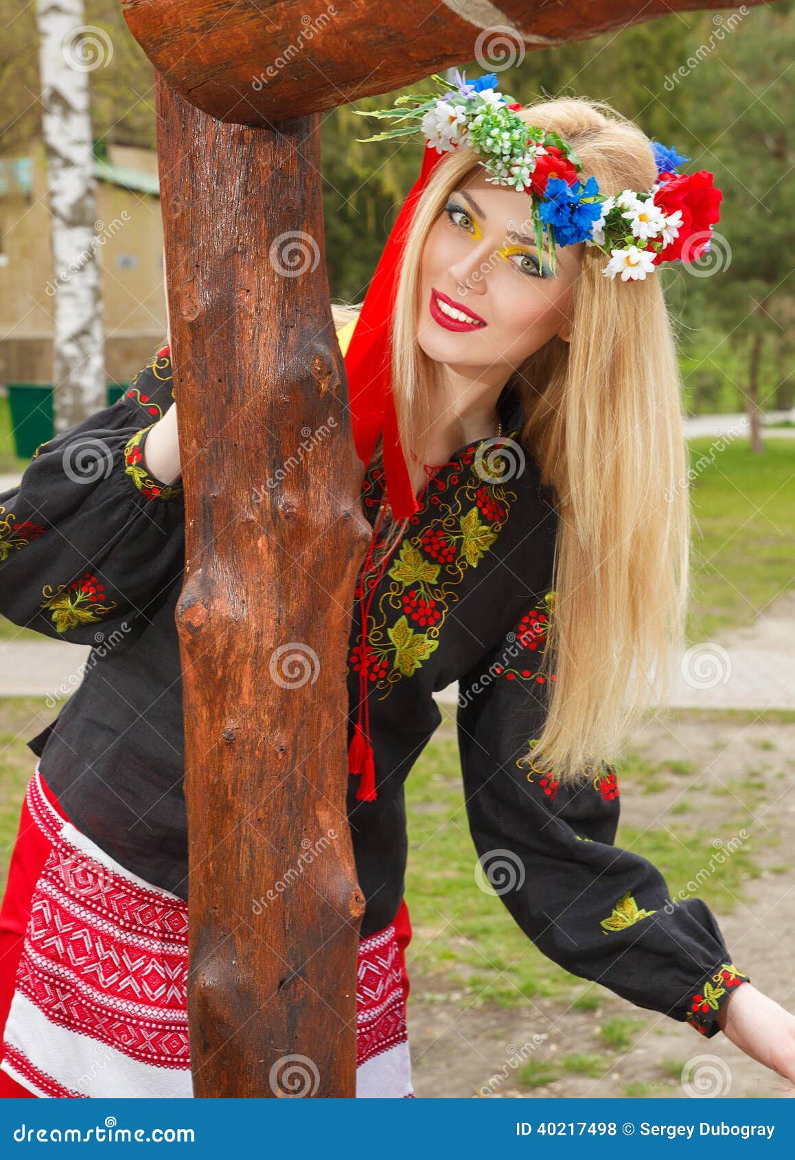 Beautiful Girl in Ukrainian National Dress Posing Stock Photo - Image ...