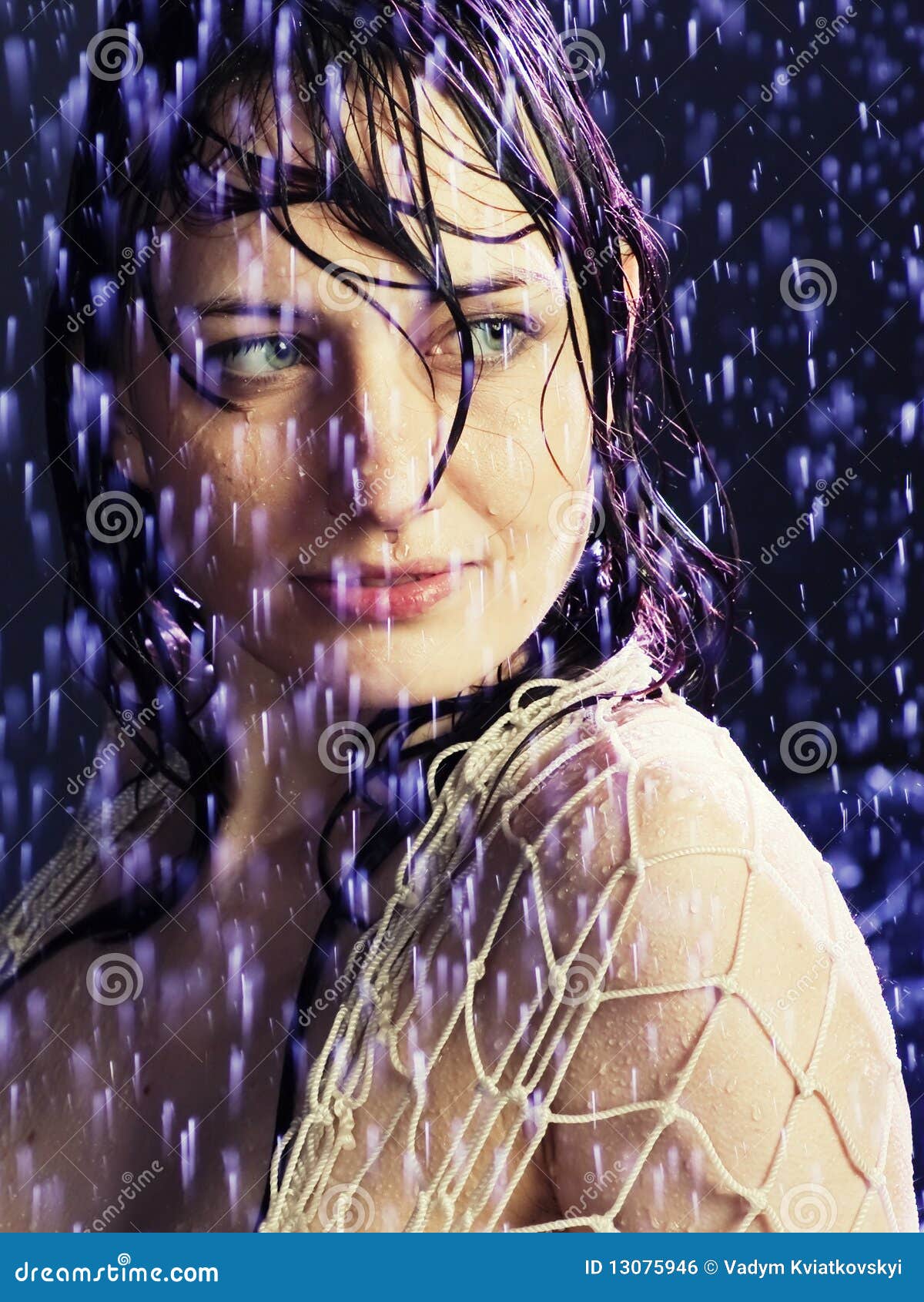 Beautiful Girl Under a Rain Stock Photo - Image of young ...