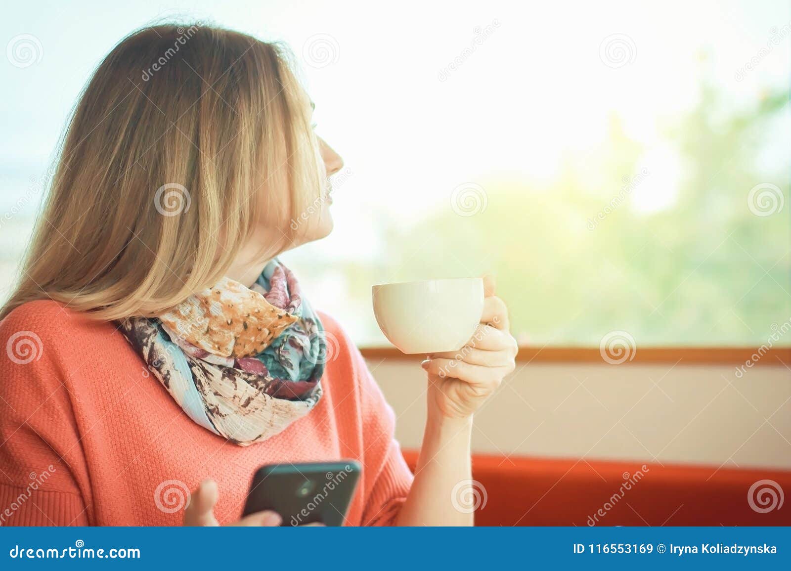 Thoughtfully In A Cafe With A Cup Of Coffee Stock Image | CartoonDealer ...
