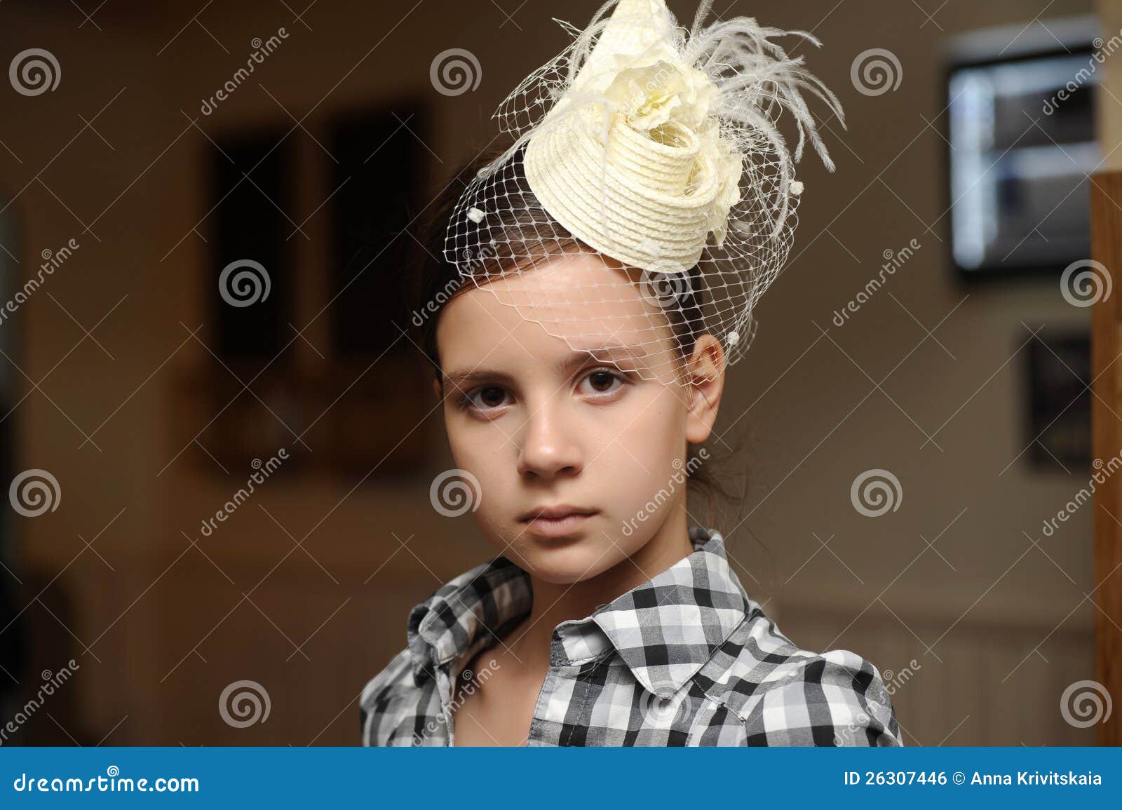 Beautiful Girl in a Vintage Hat Stock Photo Image of beauty, alluring 26307446