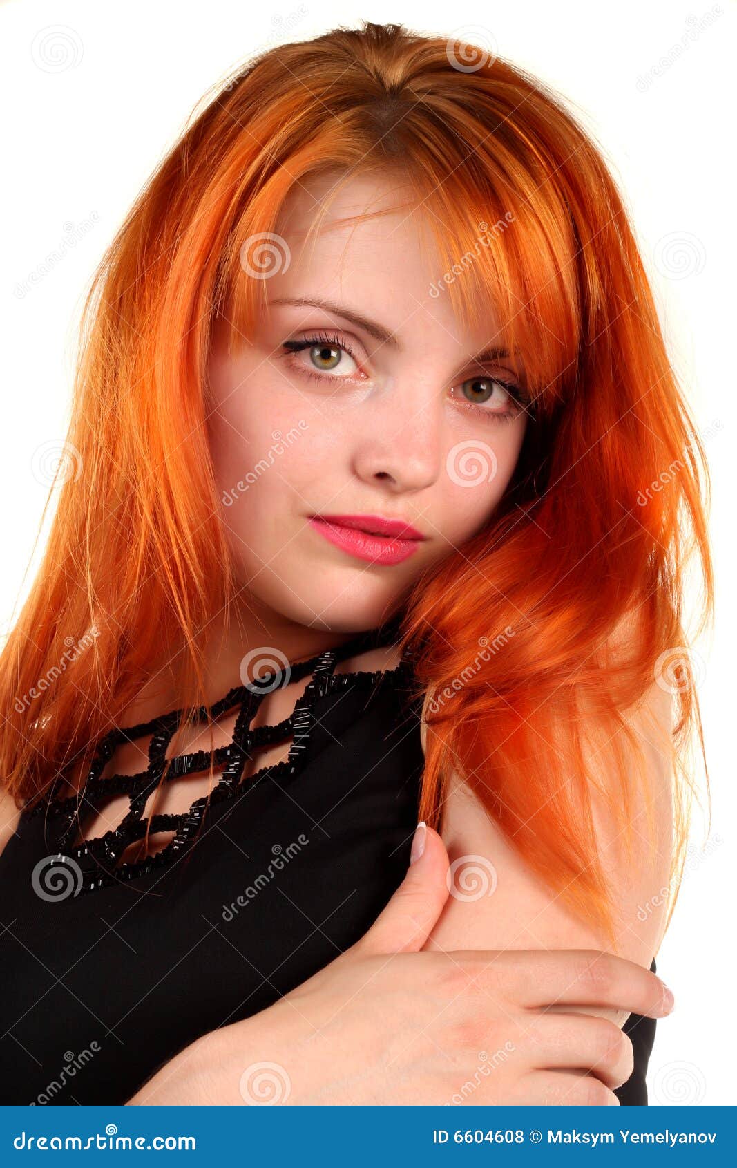 Beautiful Girl on White Background Stock Photo Image of fashion