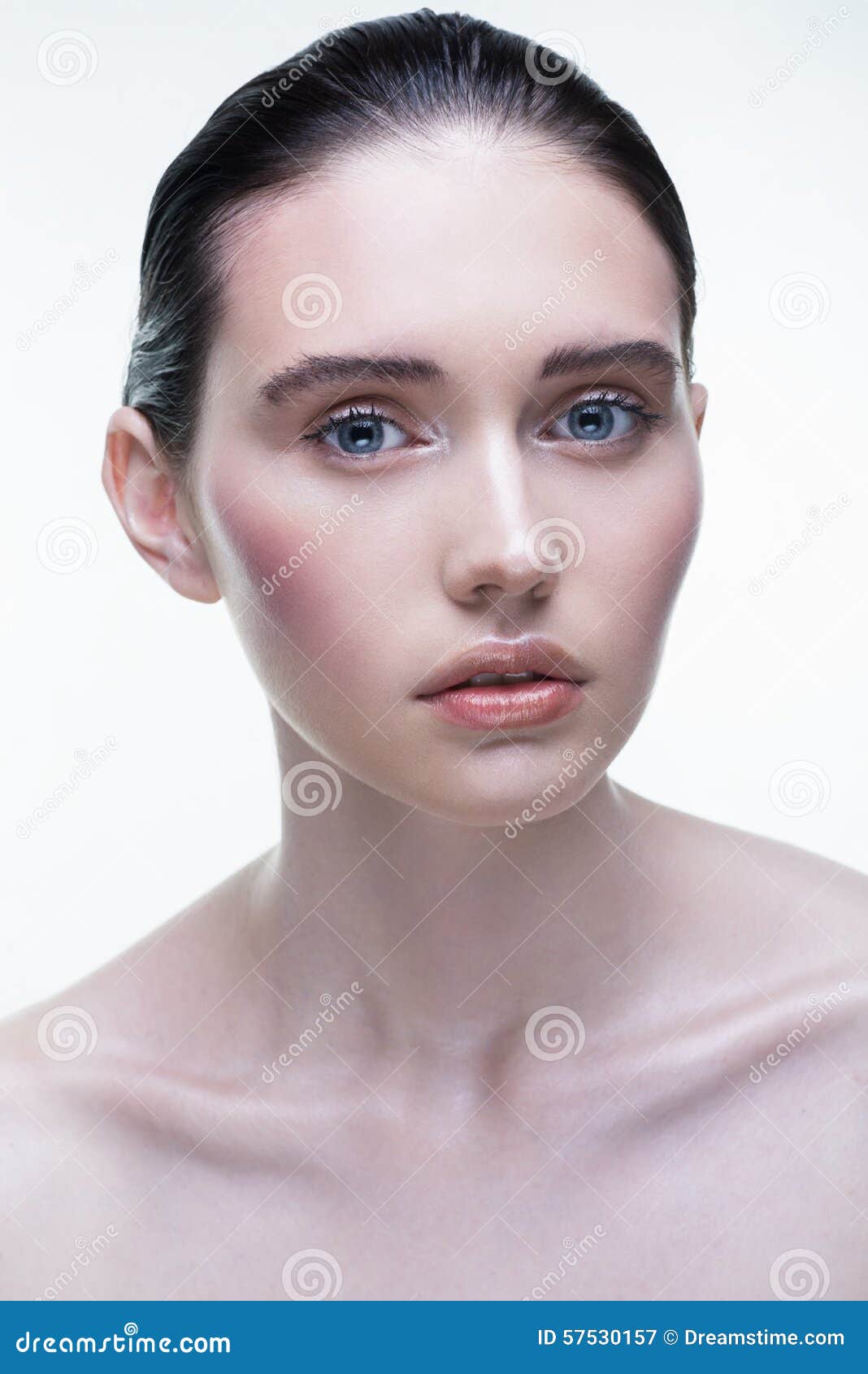 Beautiful Girl on a White Background Stock Image - Image of isolated ...