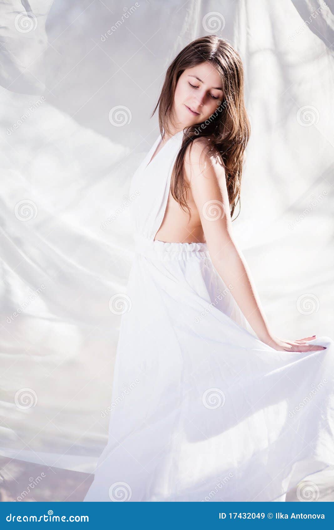 beautiful girl white dress