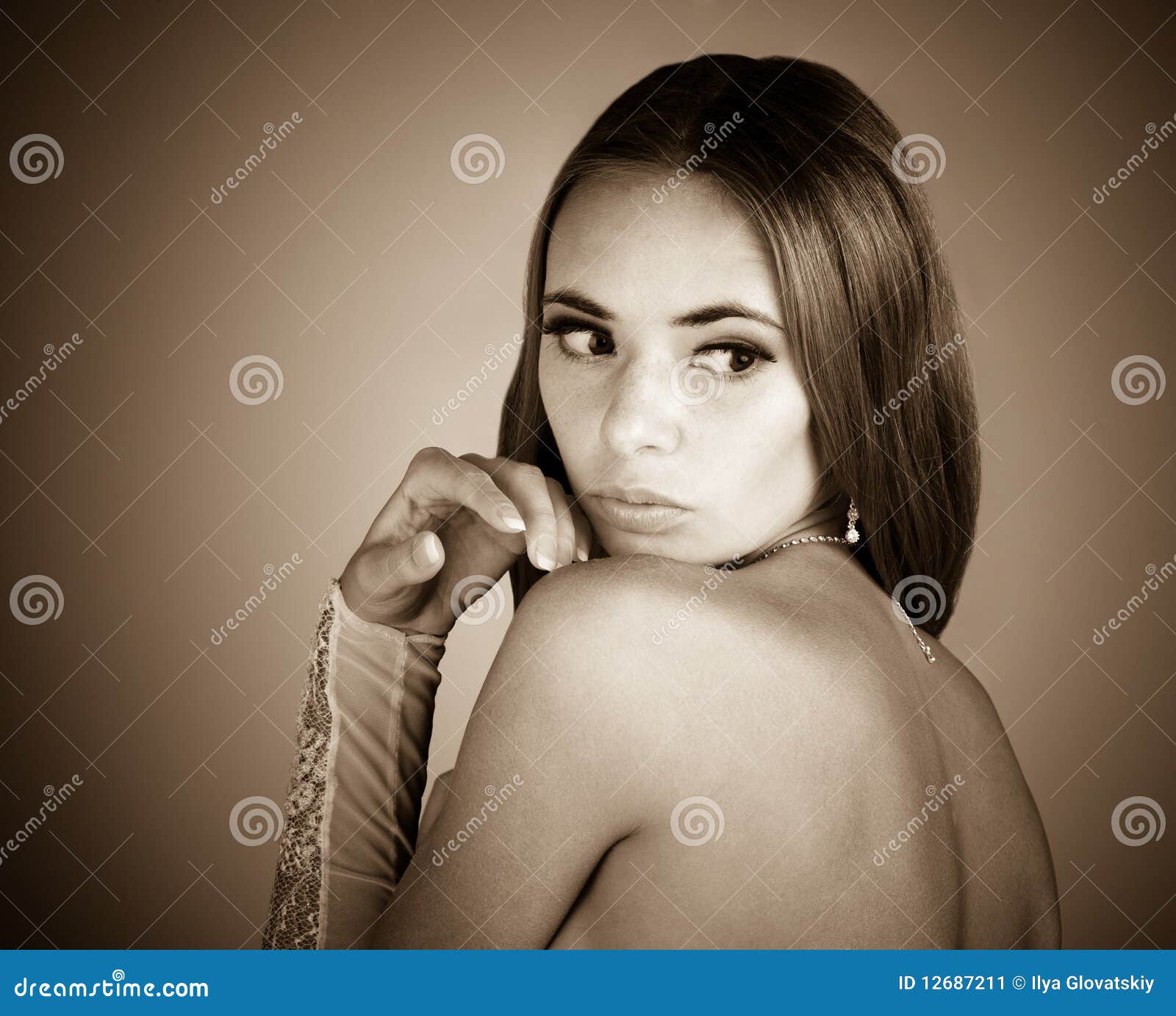 Beautiful Girl in White Glove Stock Image Image of shoulder, love