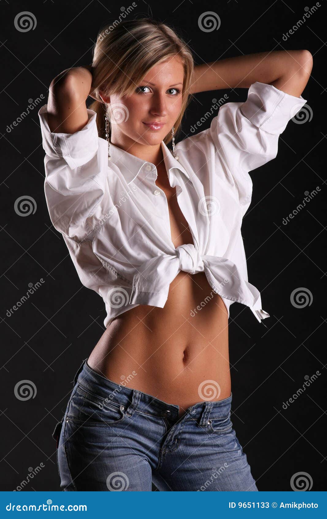 Beautiful Girl in White Shirt Stock Image - Image of young, girl: 9651133