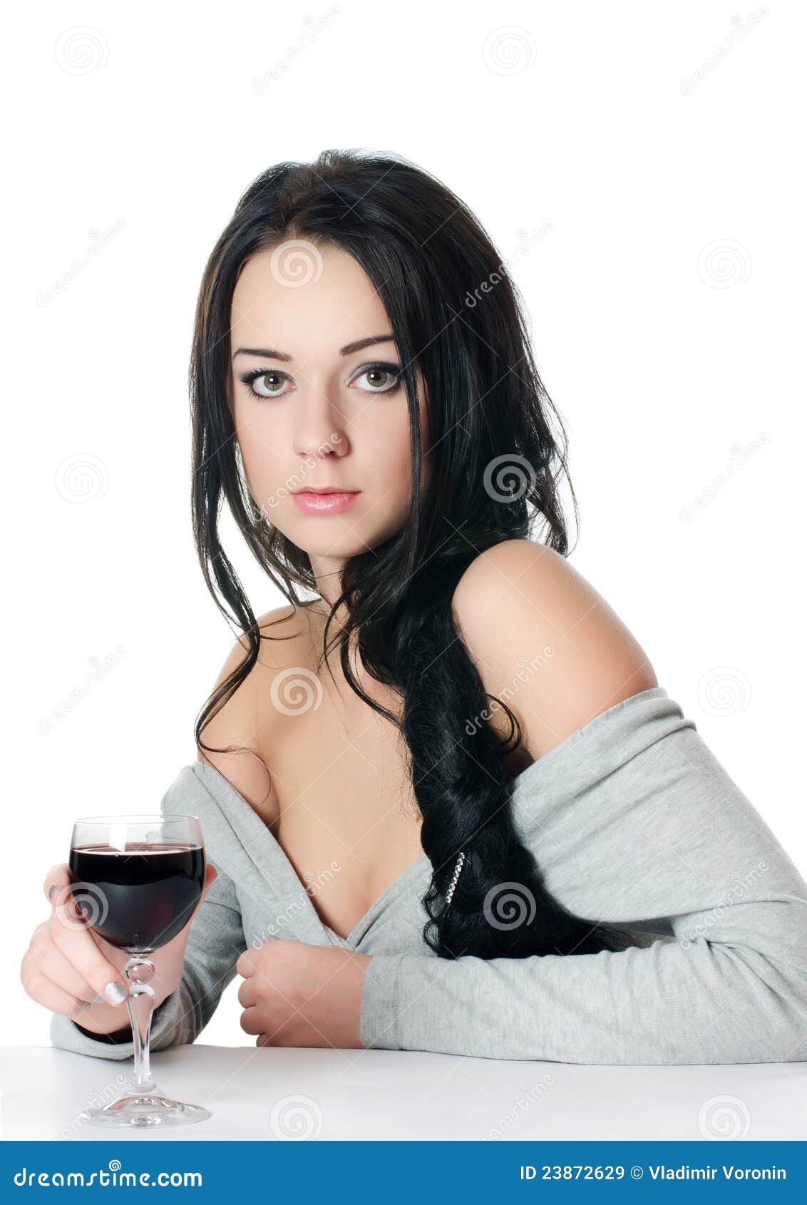 Beautiful Girl With A Wine Glass Stock Image Image Of Leisure