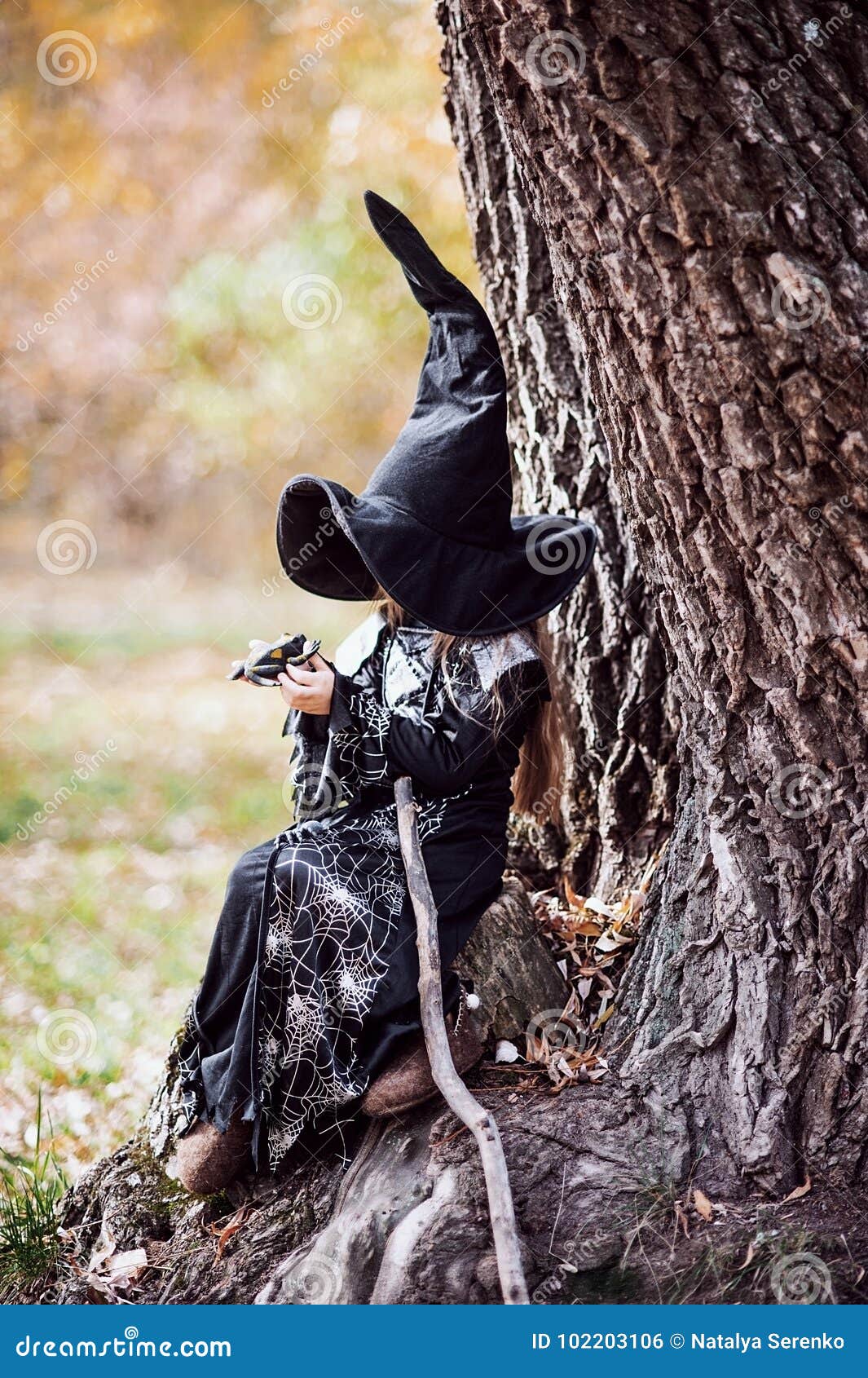 Beautiful Girl Witch. Little Girl in Which Costume Celebrate Halloween ...