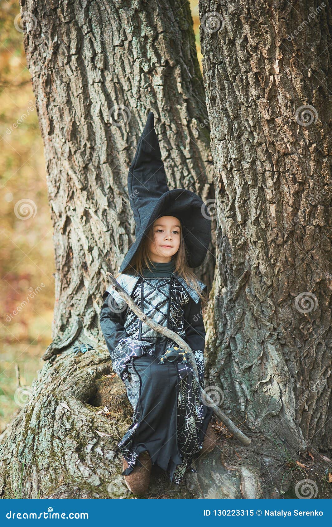 Beautiful Girl Witch. Little Girl in Which Costume Celebrate Halloween ...