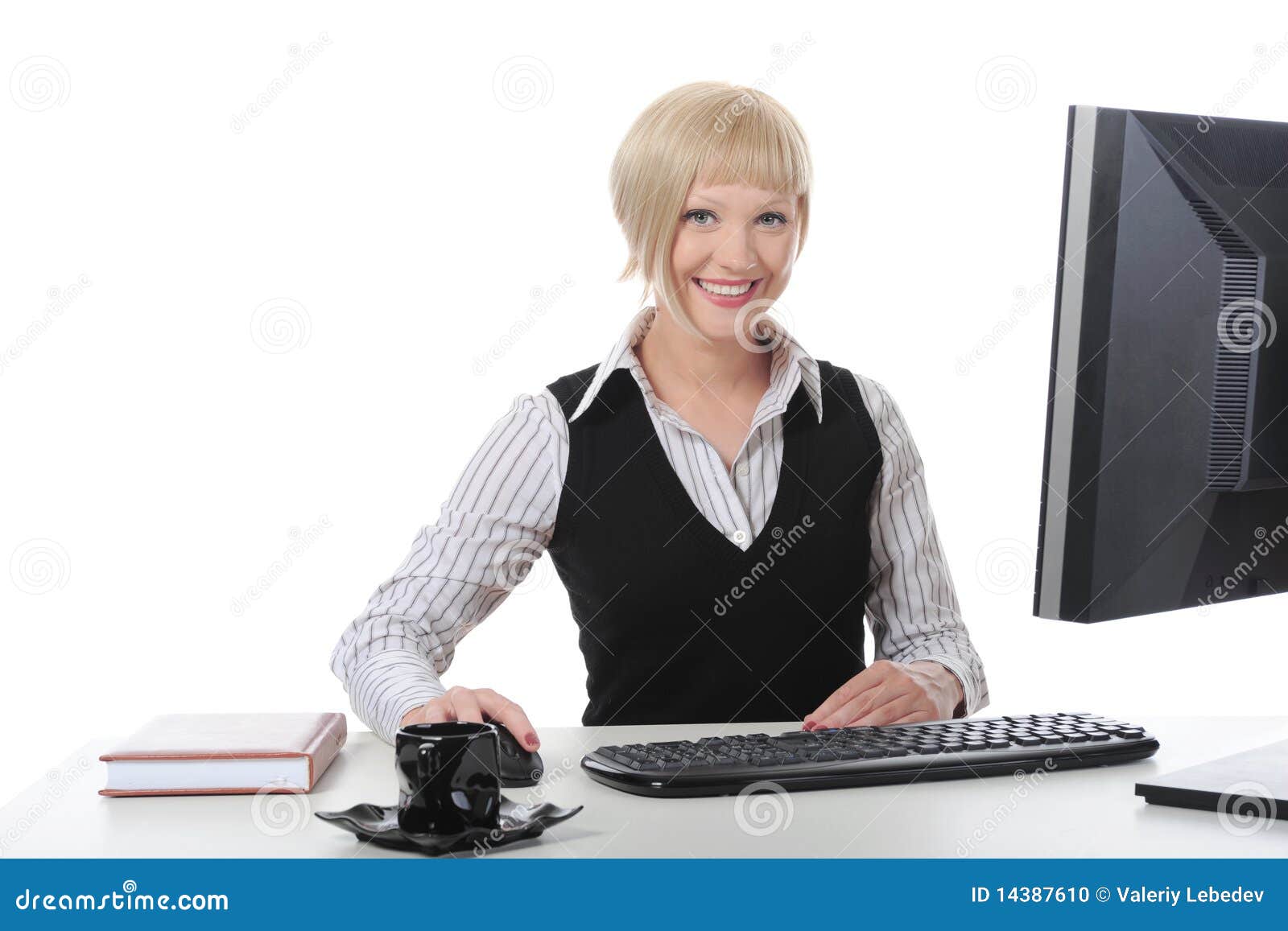 Beautiful Girl At Work In The Office. Stock Photo - Image of office