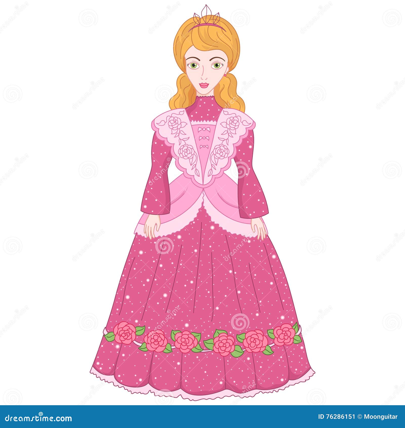 Beautiful Gold-haired Princess in Ancient Dress 19 Century Stock Vector ...