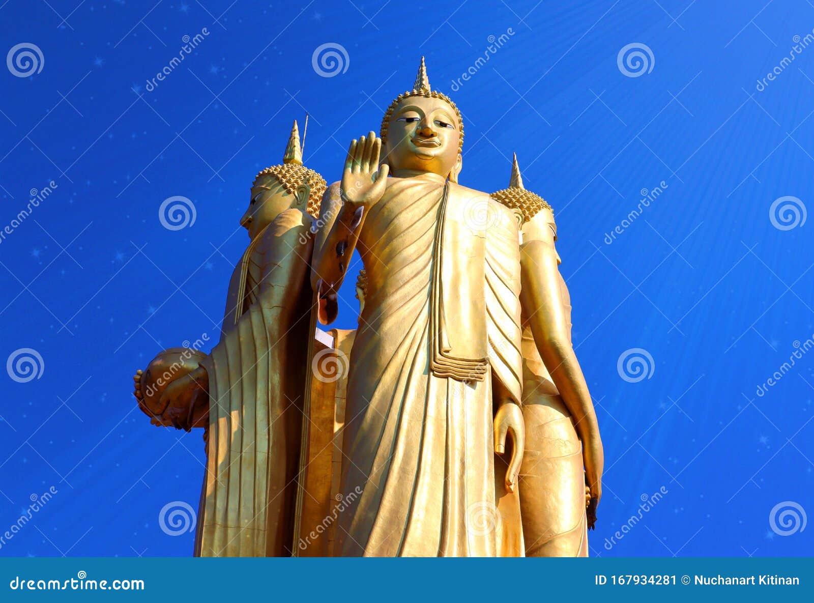 Beautiful Golden Stucco Statue. Stock Image - Image of buddha, phra ...