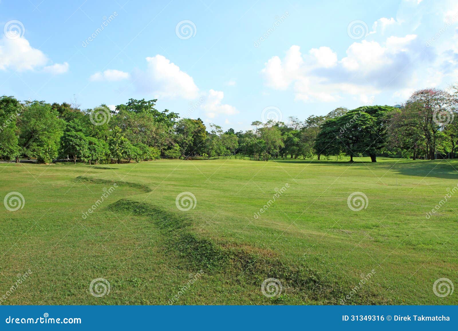 Beautiful Golf Course in Bangkok Stock Photo Image of cloud, hole