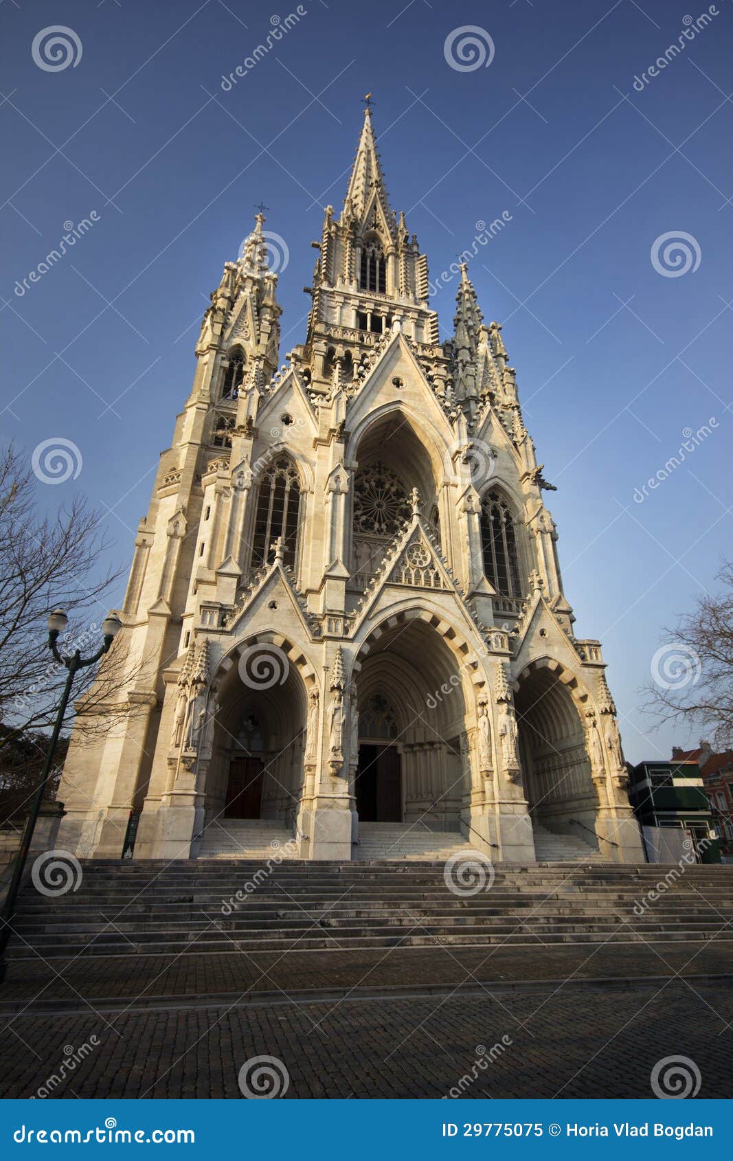 beautiful gothic cathedral from bruxelles (brusels) - belgium
