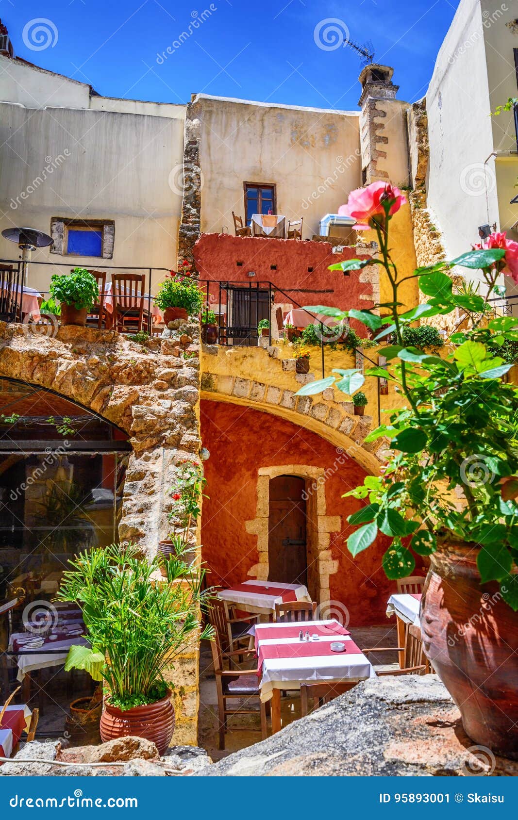 beautiful greek taverna in chania old city