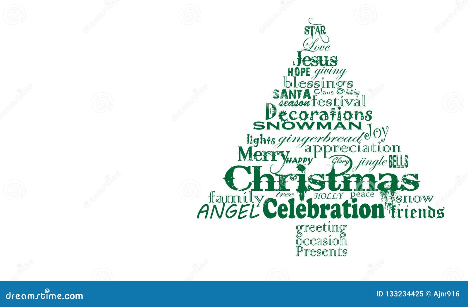 Download Christmas Tree Word Cloud, Very Simple Green Text Stock ...