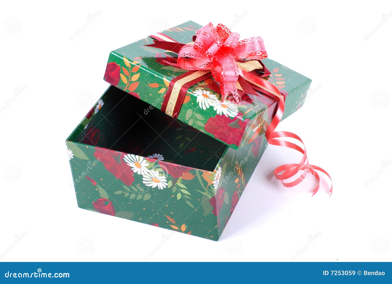 Beautiful green gift box stock image. Image of ribbon 7253059
