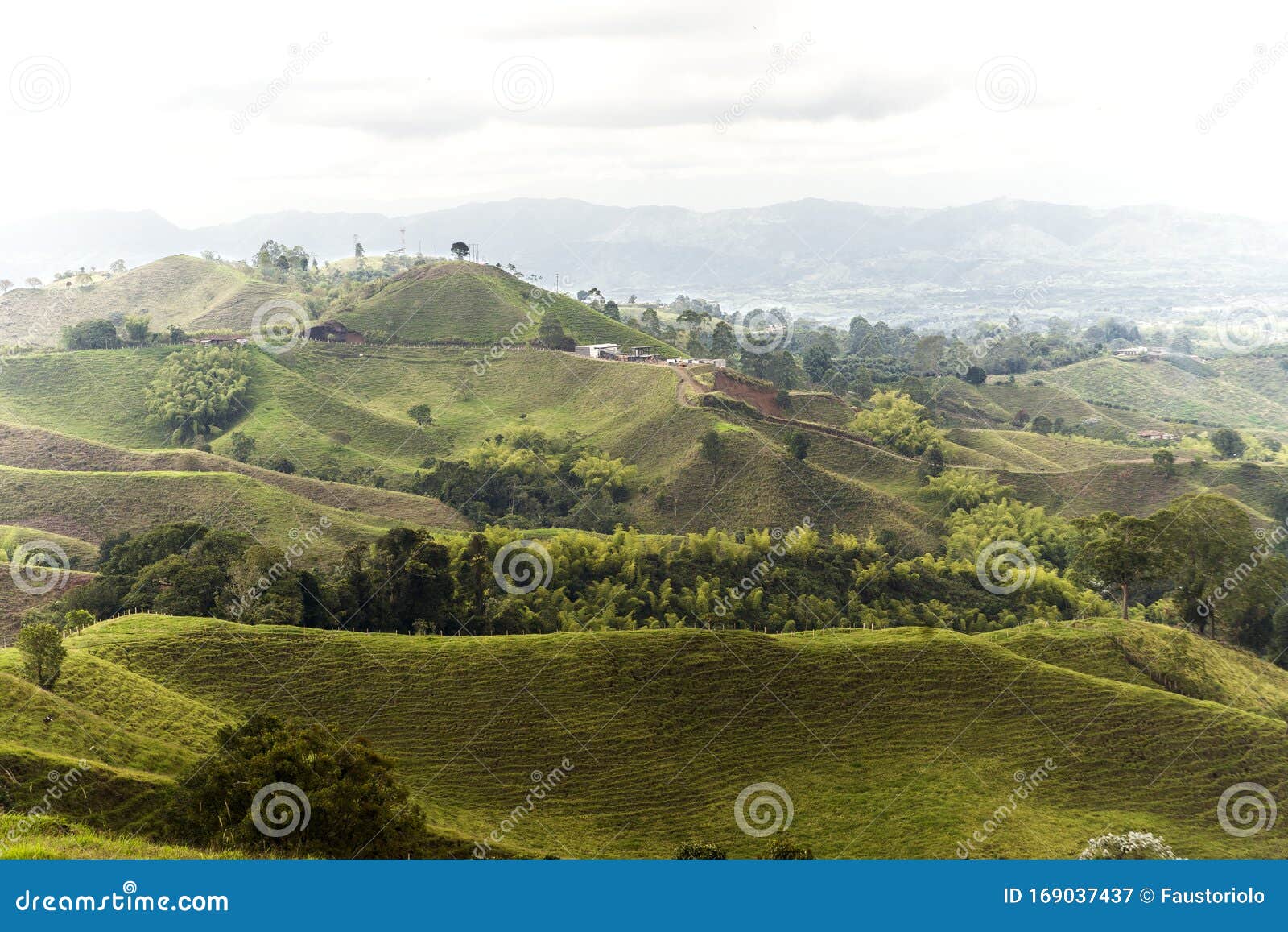 beautiful sights of lookout of filandia in quindio, colombia.