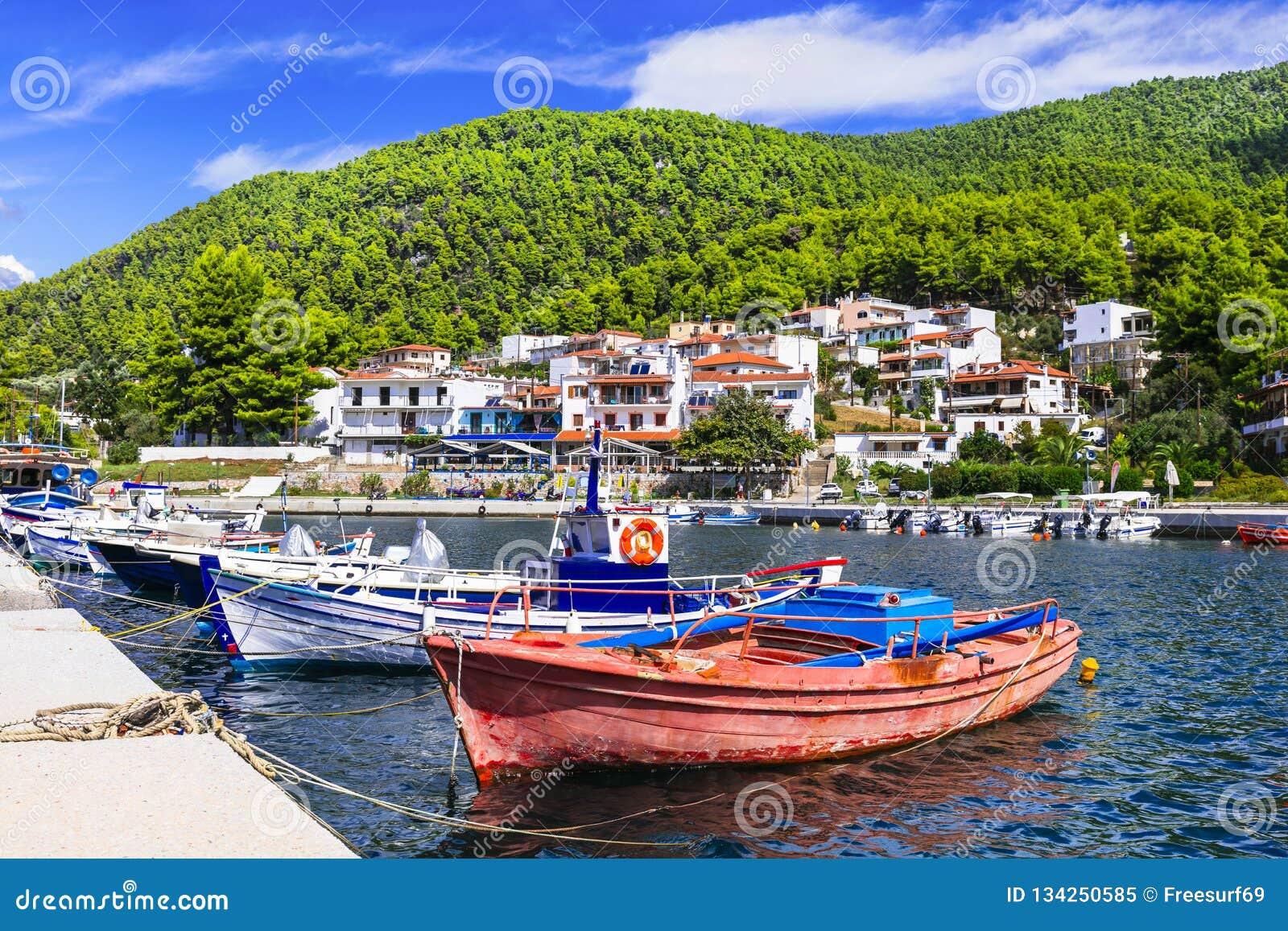 Beautiful Neo Klima Village. North Sporades of Greece Stock Image ...