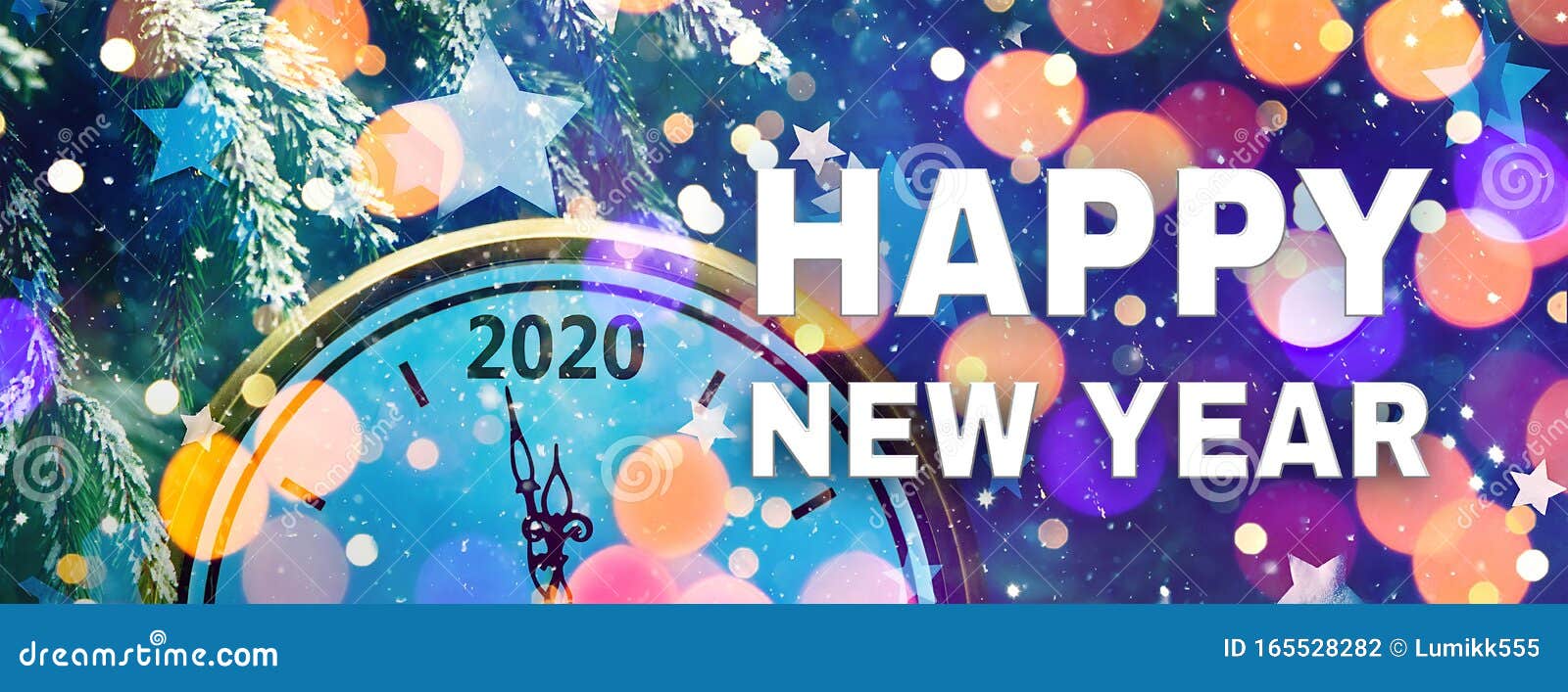 Creative Colorful Holiday Web Banner Happy New Year 2020 Stock ...