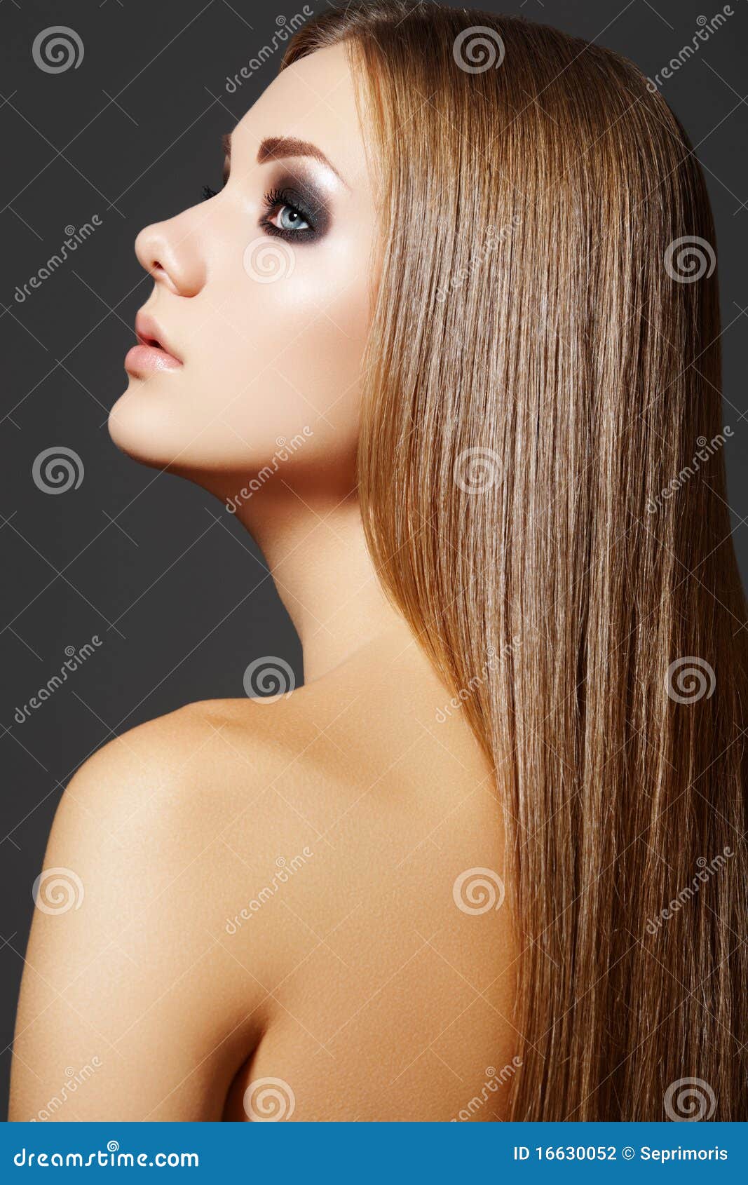 Beautiful Hairstyle. Model With Straight Long Hair Stock 