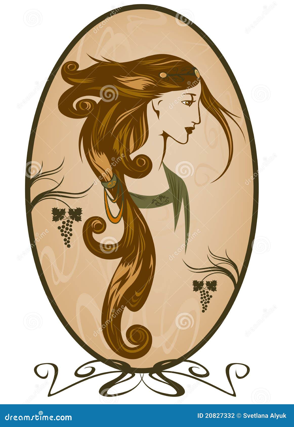 Beautiful hairstyle vector stock vector. Illustration of decorative