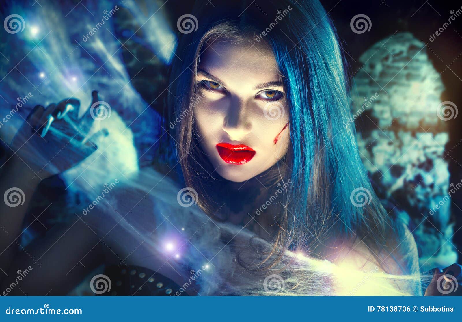 368 Woman Vampire Fangs Stock Photos