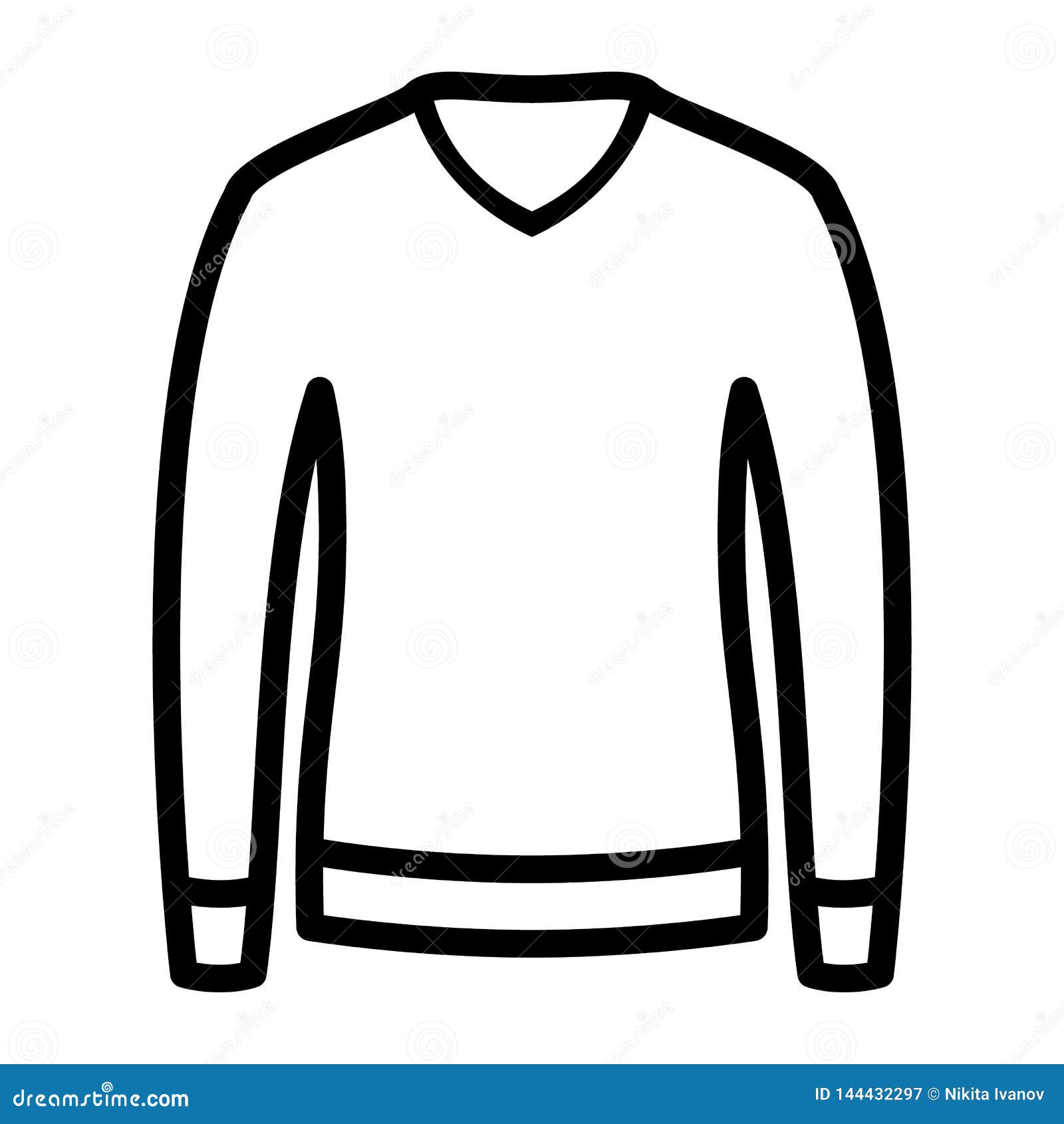 Beautiful Hand-drawn Outlined Icon Of A Mens Sweater In White ...