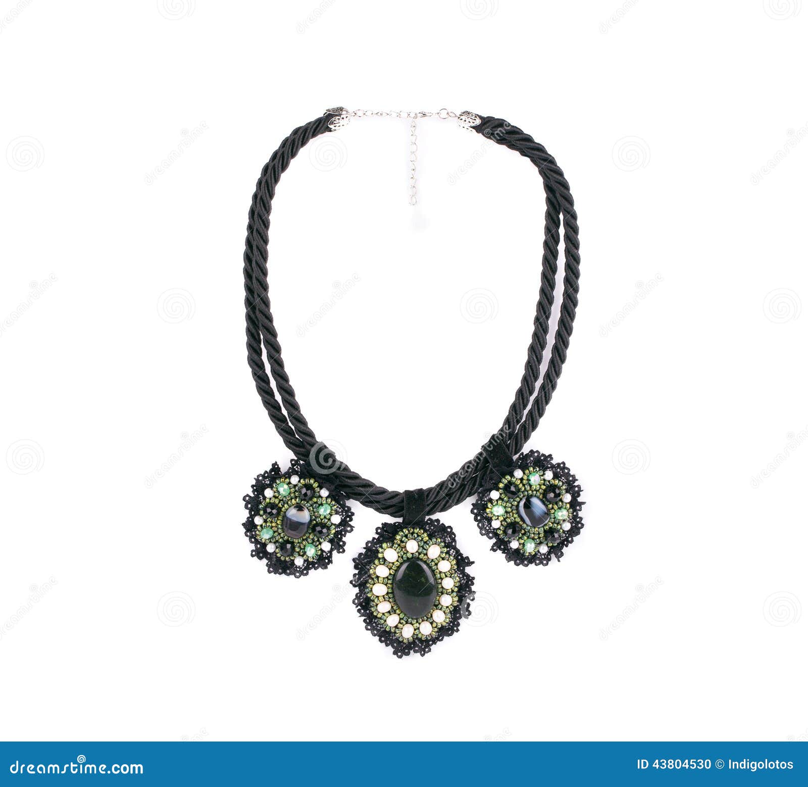 Beautiful Handmade Necklace. Stock Photo Image of black, glamour