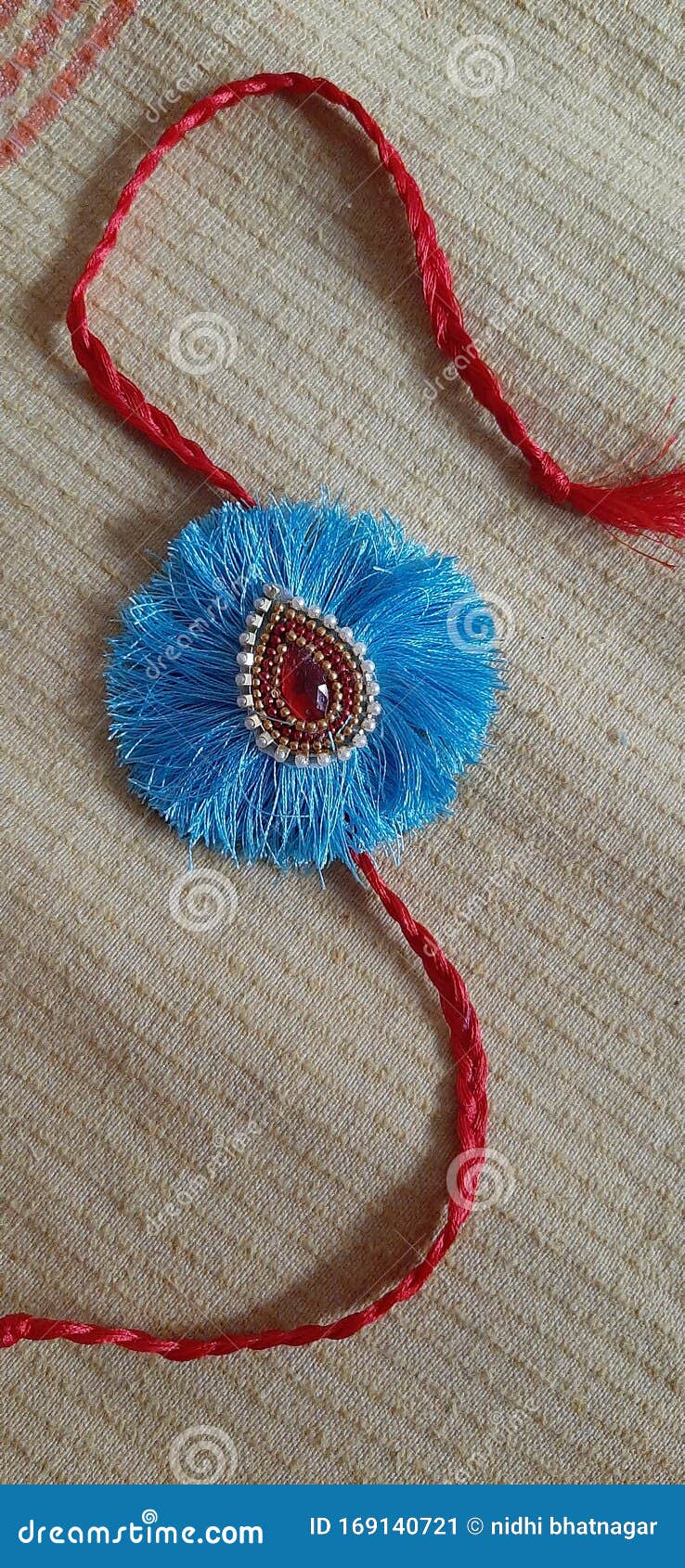 A Beautiful Handmade Rakhi Made of Silk Threads Stock Image ...