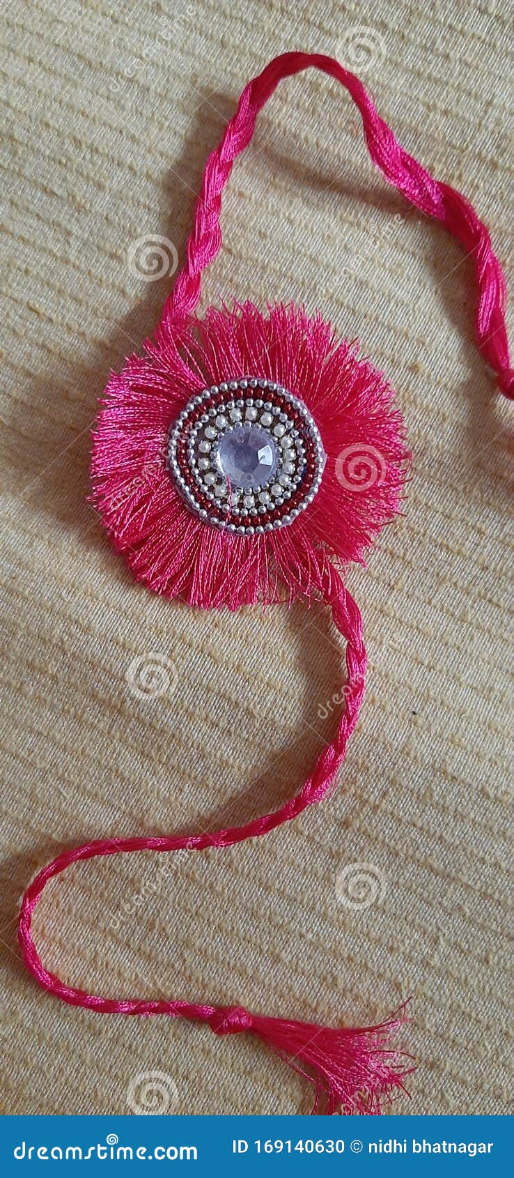 A Beautiful Handmade Rakhi Made of Silk Threads Stock Photo ...