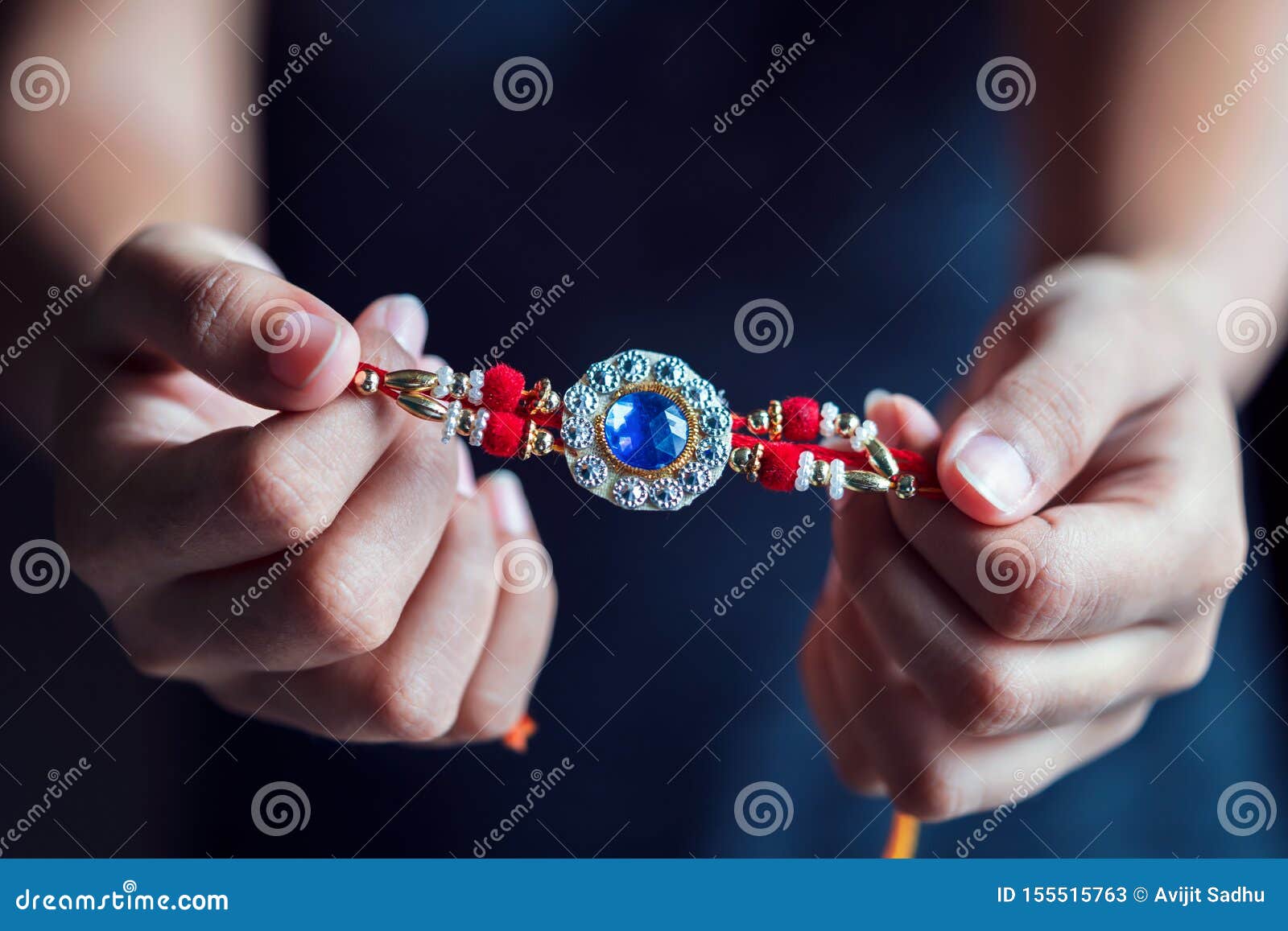 A Beautiful Handmade Rakhi stock image. Image of brother - 155515763