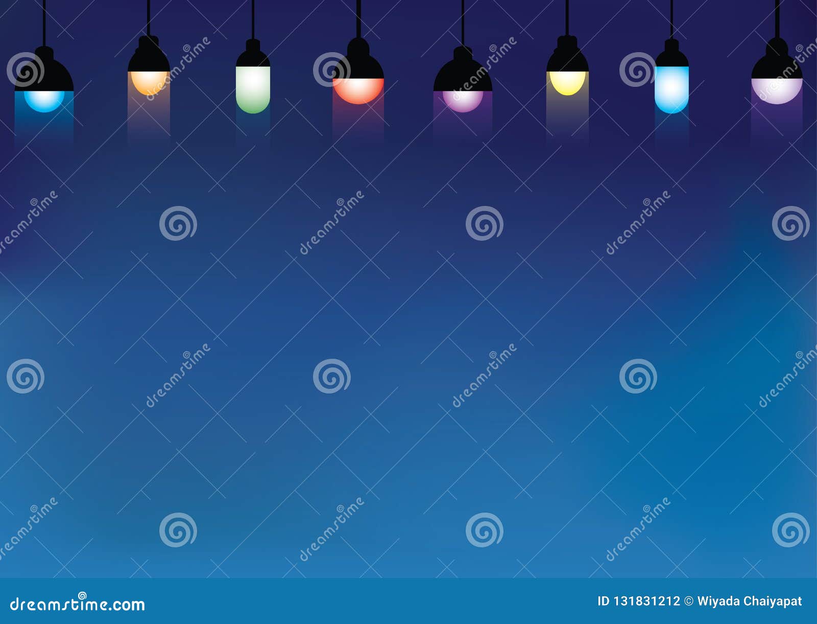Beautiful Hanging Lamps Cute Background Stock Illustration