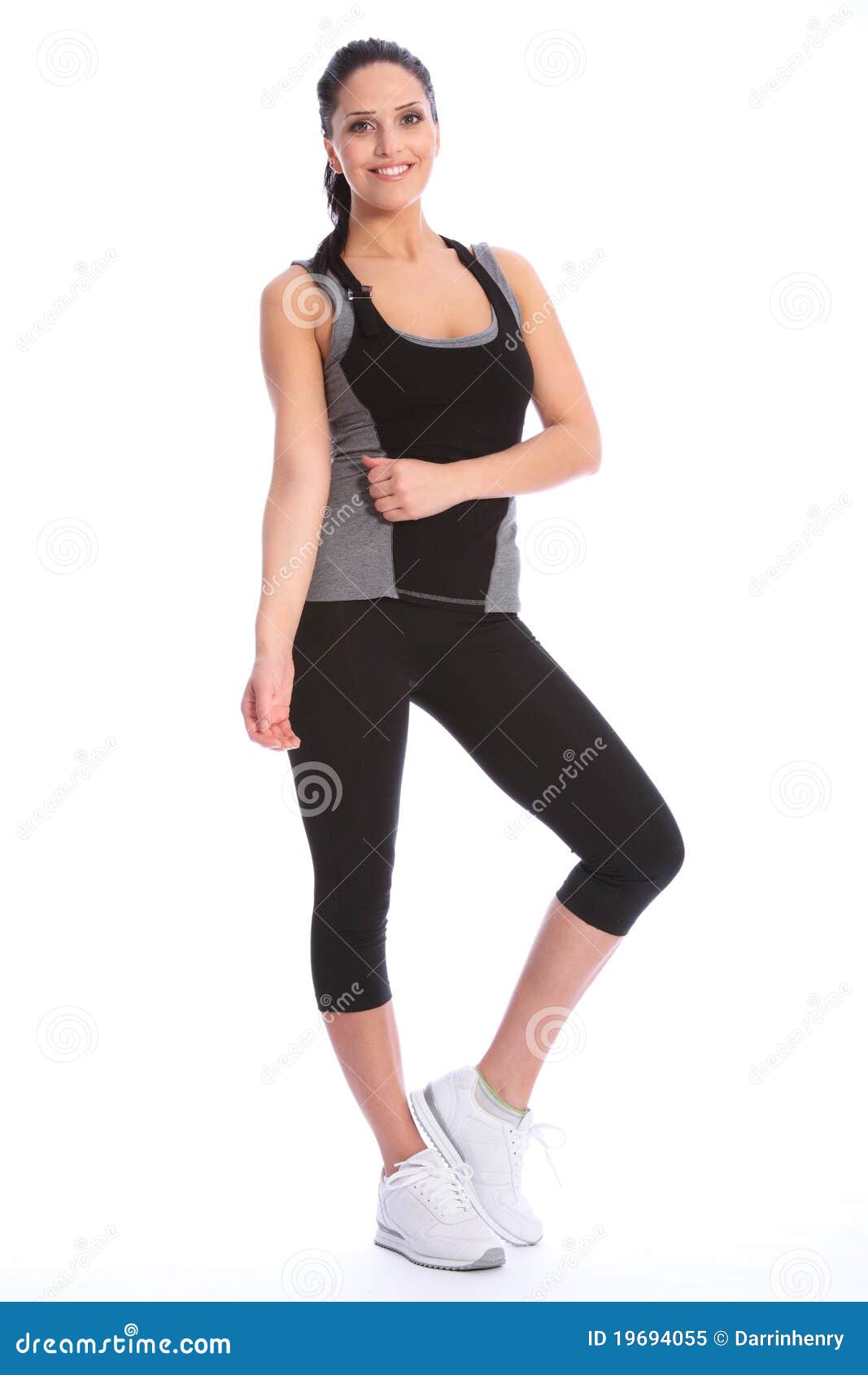 Beautiful Happy Athletic Girl in Exercise Outfit Stock Image - Image of ...