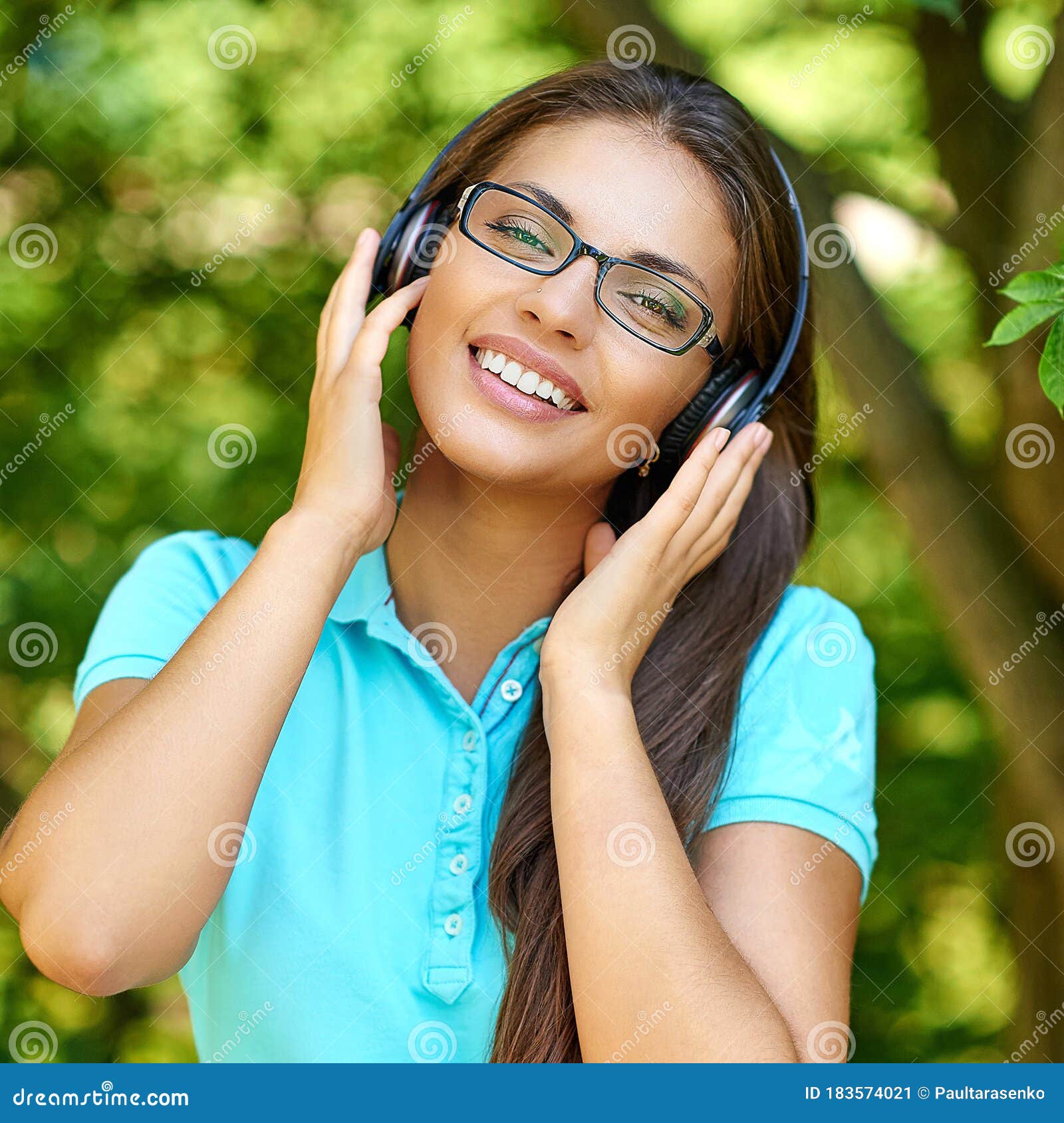 Beautiful Girl Wearing Headphones