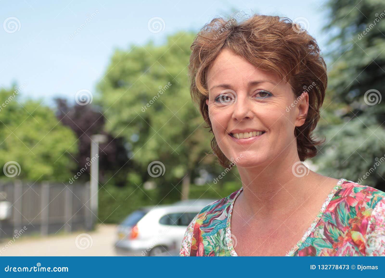 Beautiful Happy Mature Caucasian Woman Outside In The Park Stock Image Image Of Girl Lady