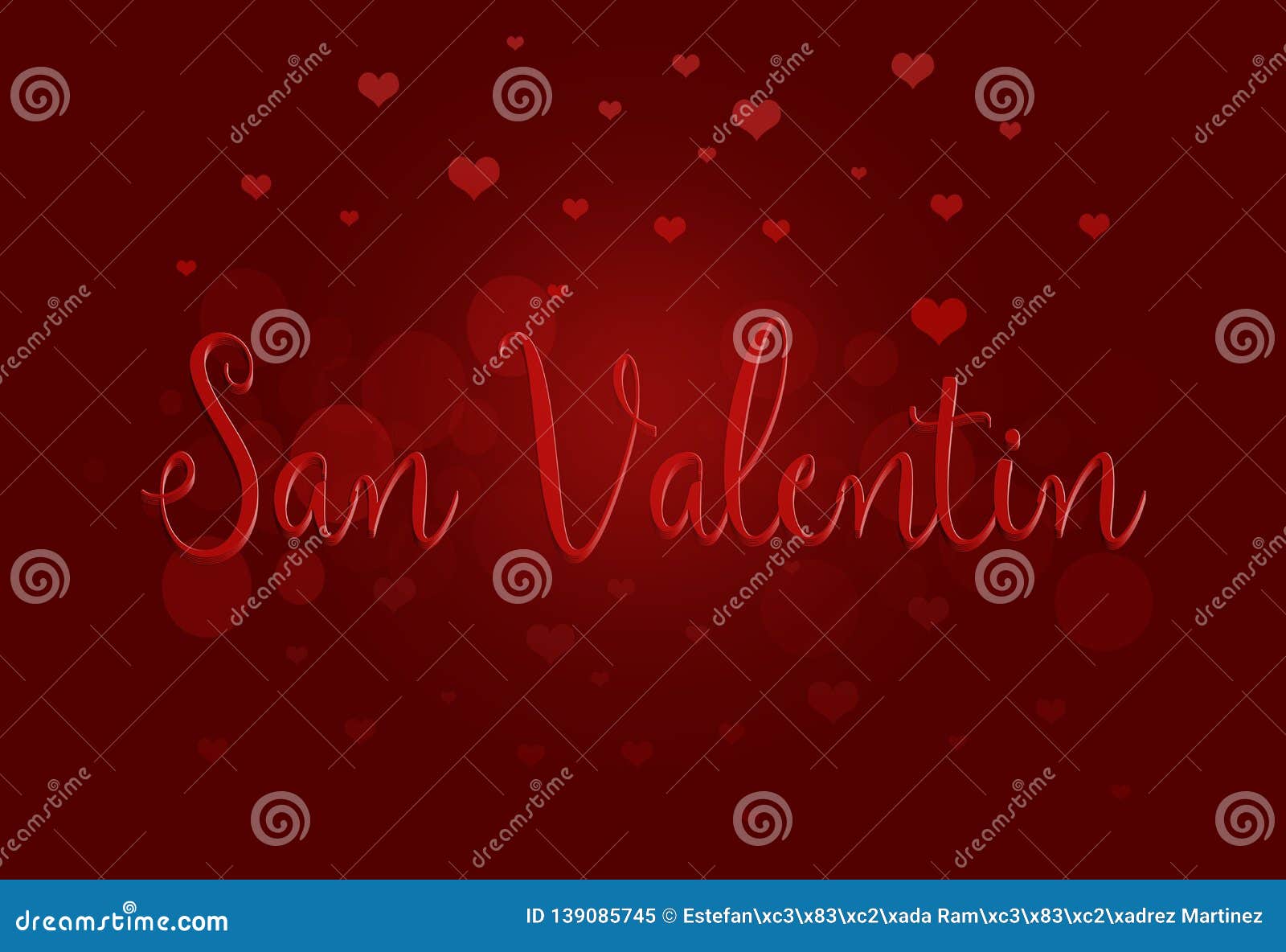 beautiful happy valentines day lettering  with hearts