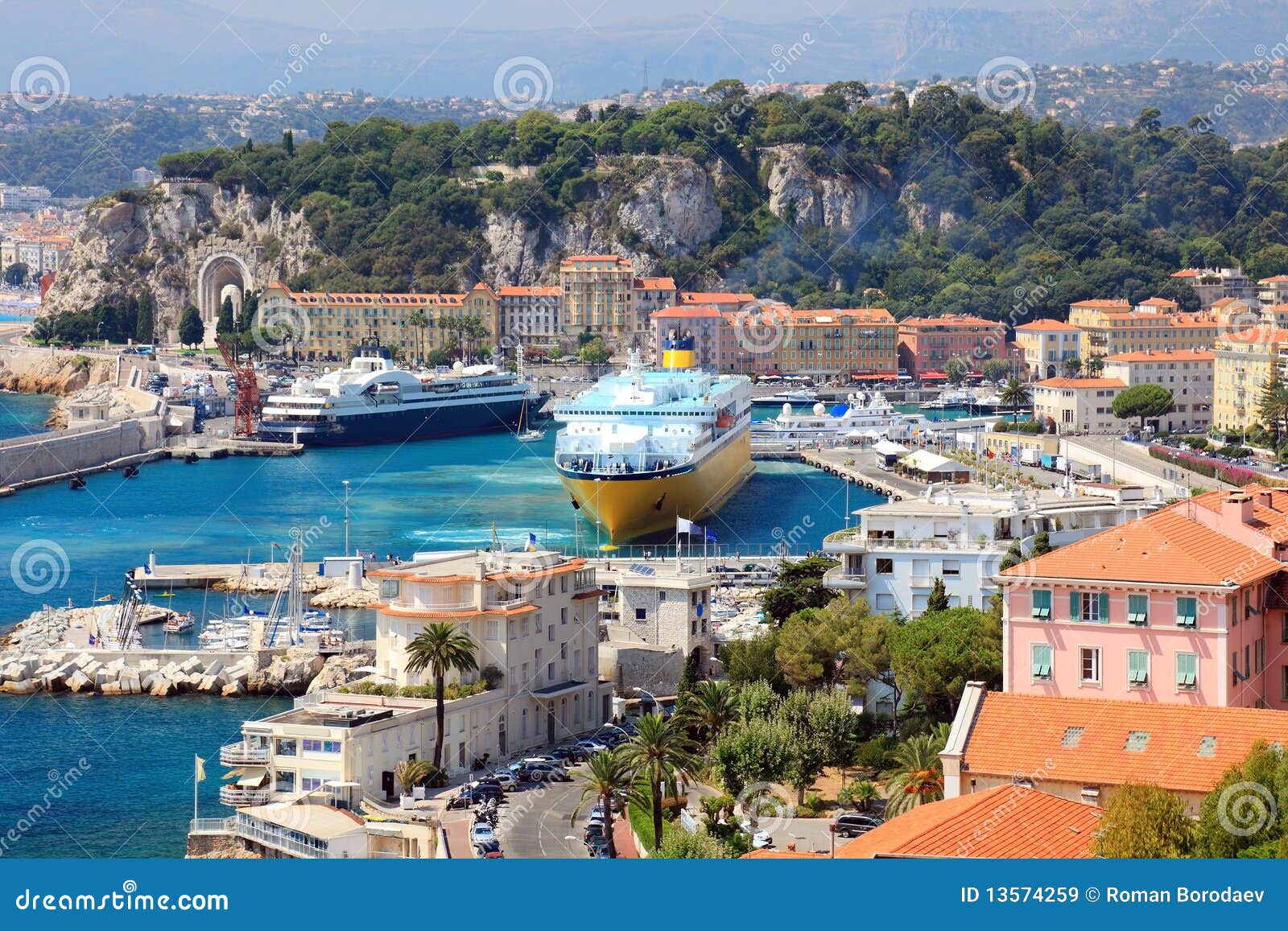 france nice harbour harbor port view french riviera cote dazur cruise ships ferry mediterranean sea cruiser ocean liner vacation