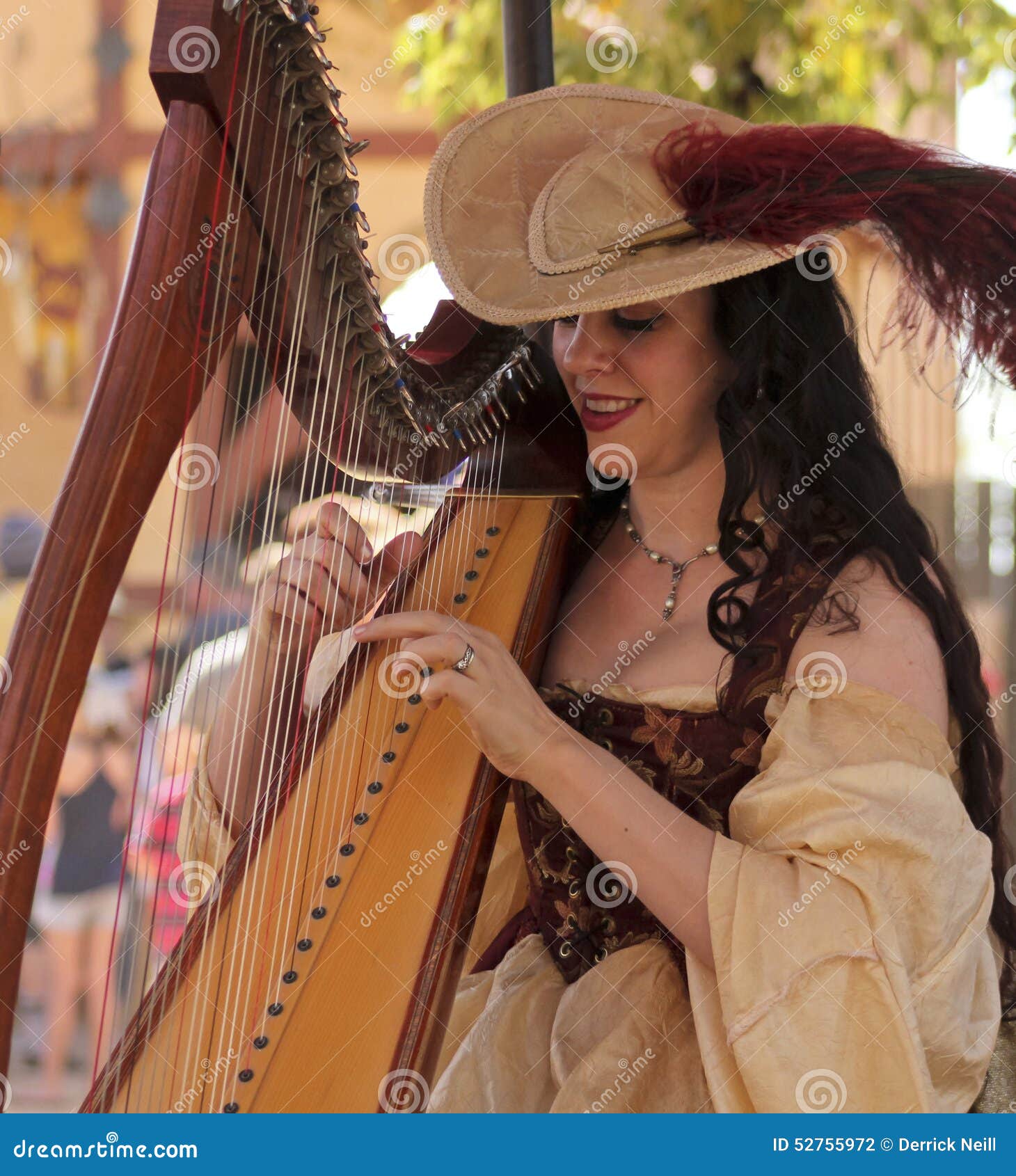 A Beautiful Harpist at the Arizona Renaissance Festival Editorial