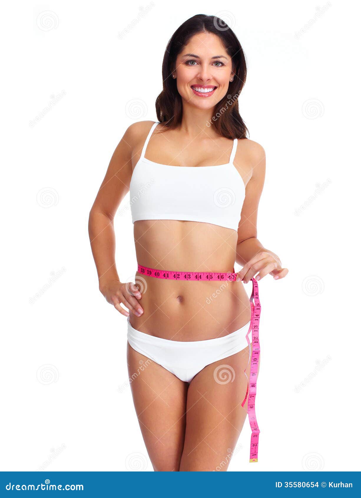 Healthy Female Body With Measuring Tape Stock Photo - Download