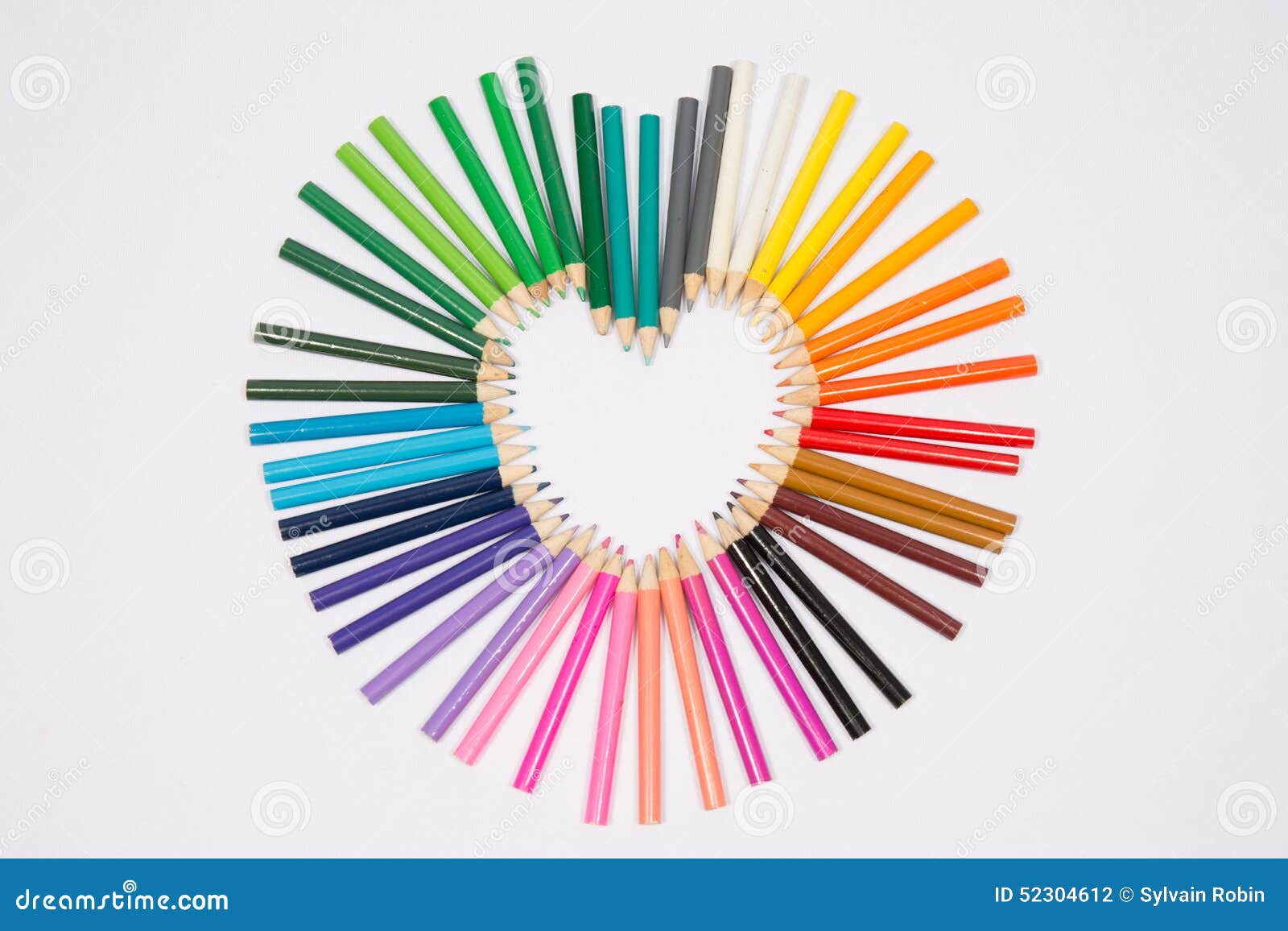 Beautiful Heart Created with Colored Pencils Stock Photo Image of