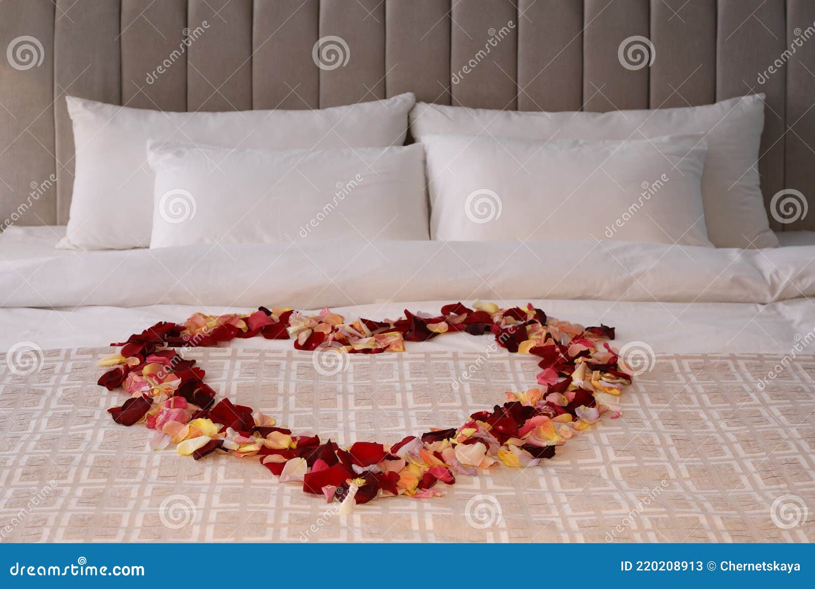 Beautiful Heart of Rose Petals on Bed Stock Image Image of petal