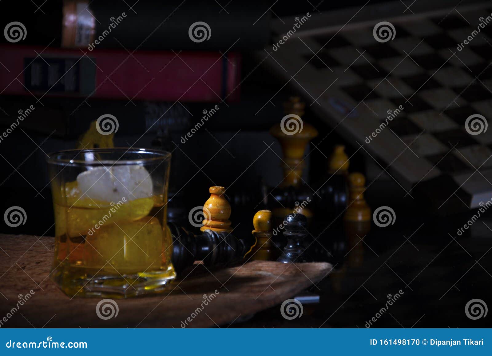 whiskey and ice on a glass table print by Editors Choice | Posterlounge