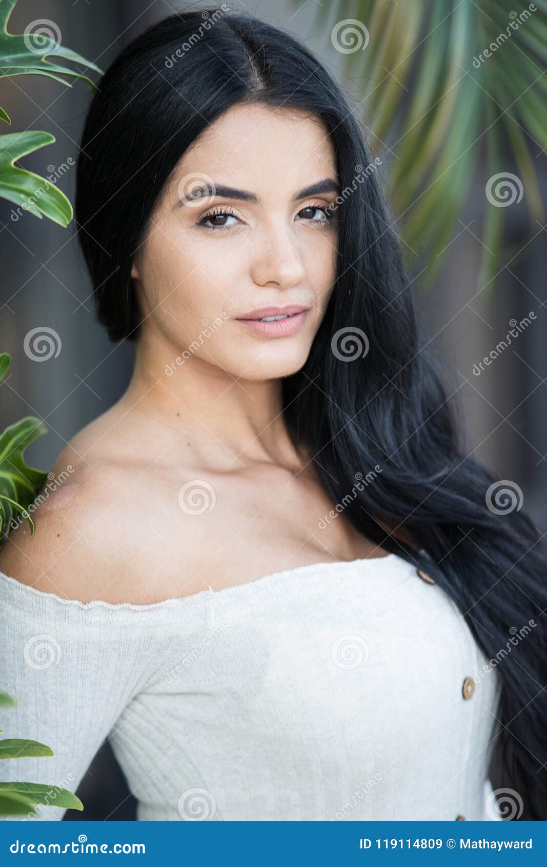 Beautiful Hispanic Woman stock image. Image of summer - 119114809