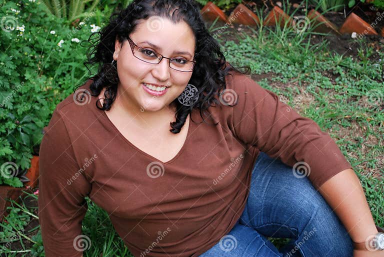 Beautiful Hispanic Women Sitting Outside Stock Image Image Of Outside High 9188343