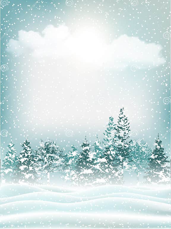 Beautiful Holiday Winter Landscape Background. Vector Stock Vector ...