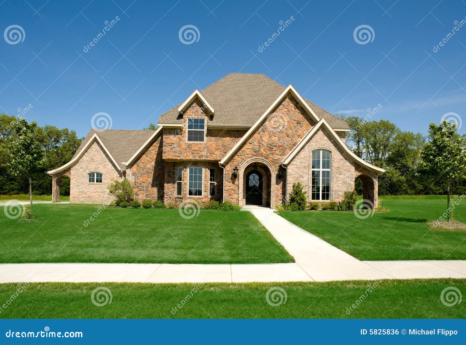 Beautiful Home or House stock photo. Image of sidewalk 5825836