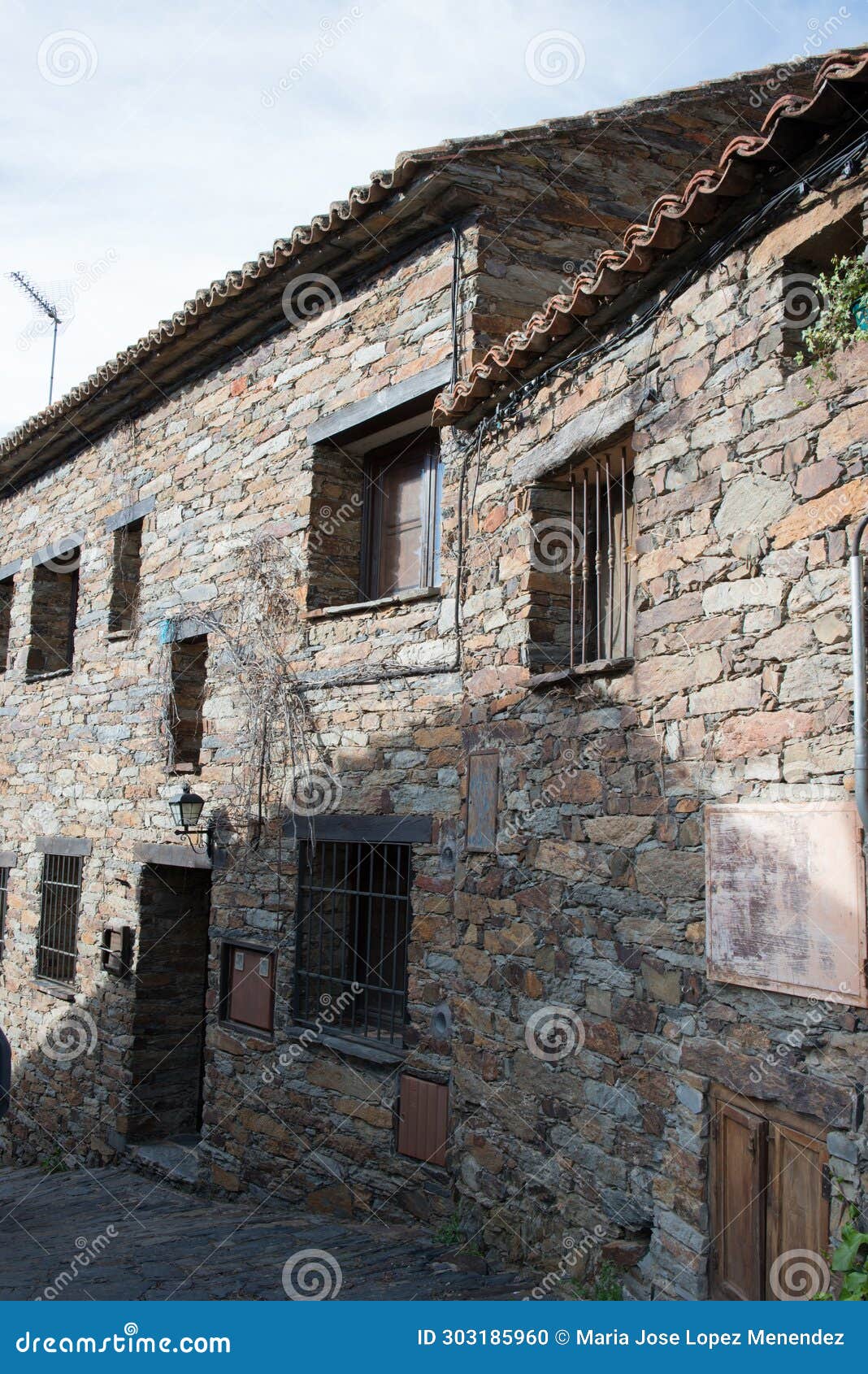 beautiful houses in patones de arriba, madrid. traditional stone walls
