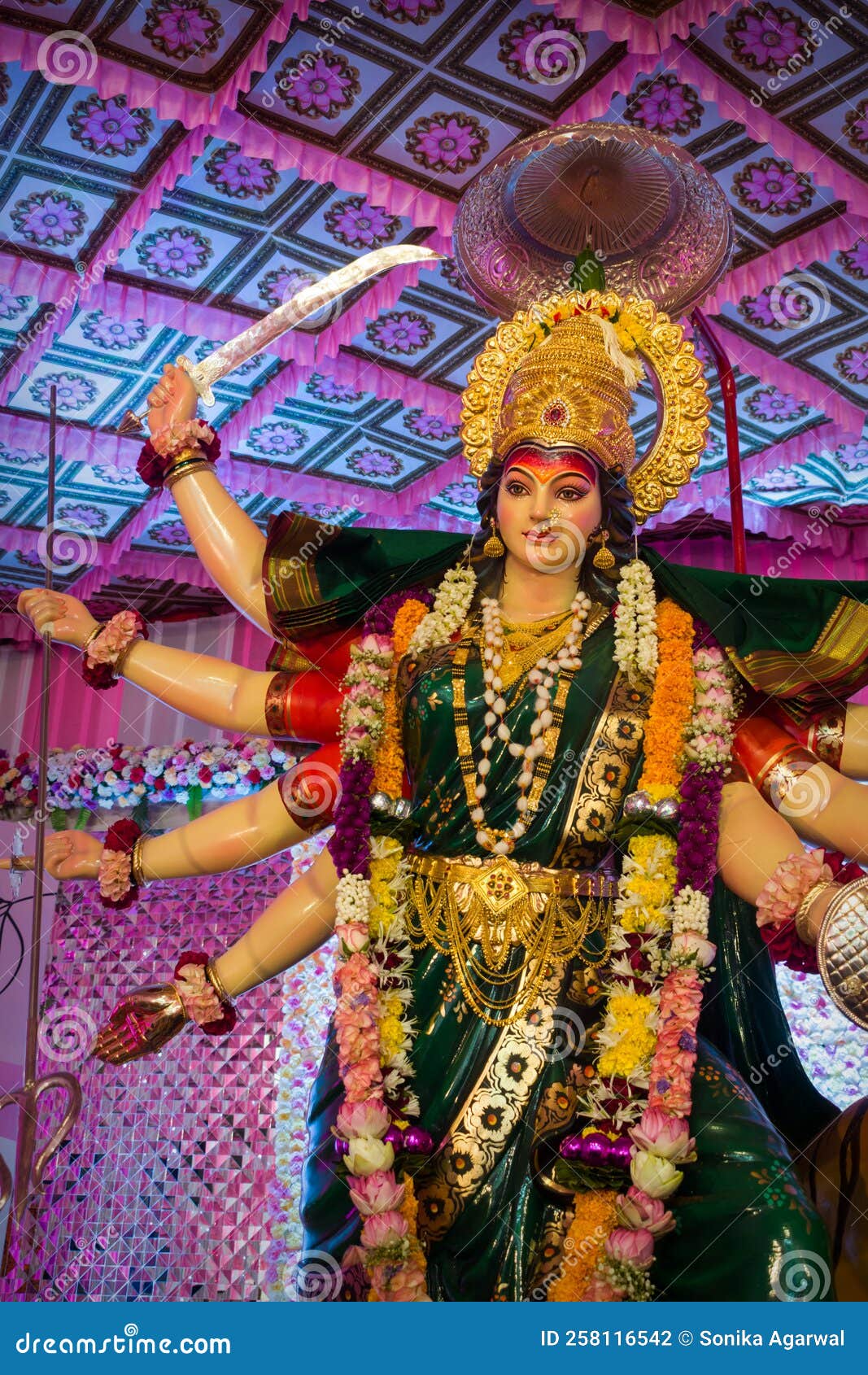 A Beautiful Idol of Maa Durga Stock Photo - Image of maharashtra ...