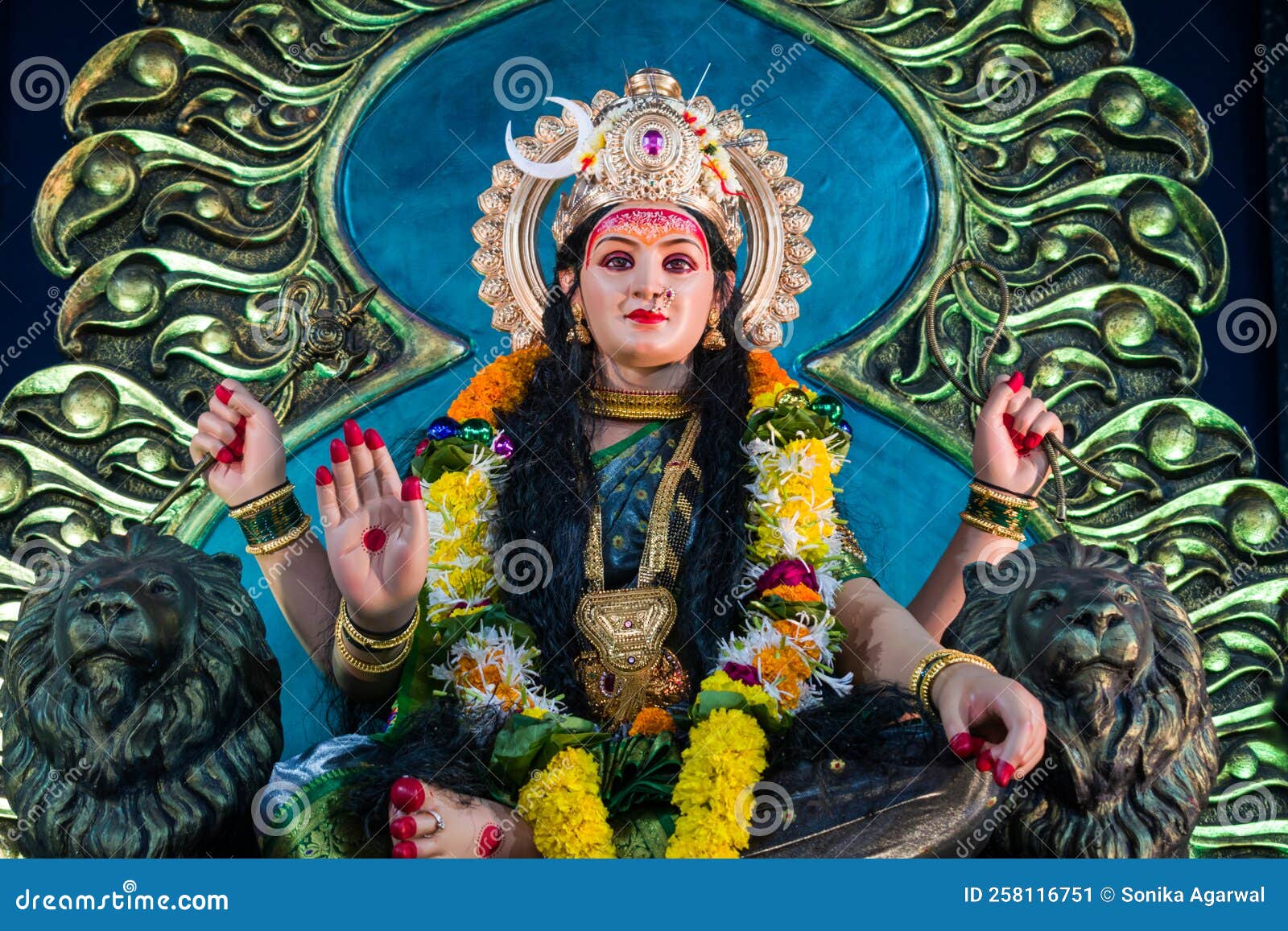 A Beautiful Idol of Maa Durga Stock Image - Image of beautiful ...